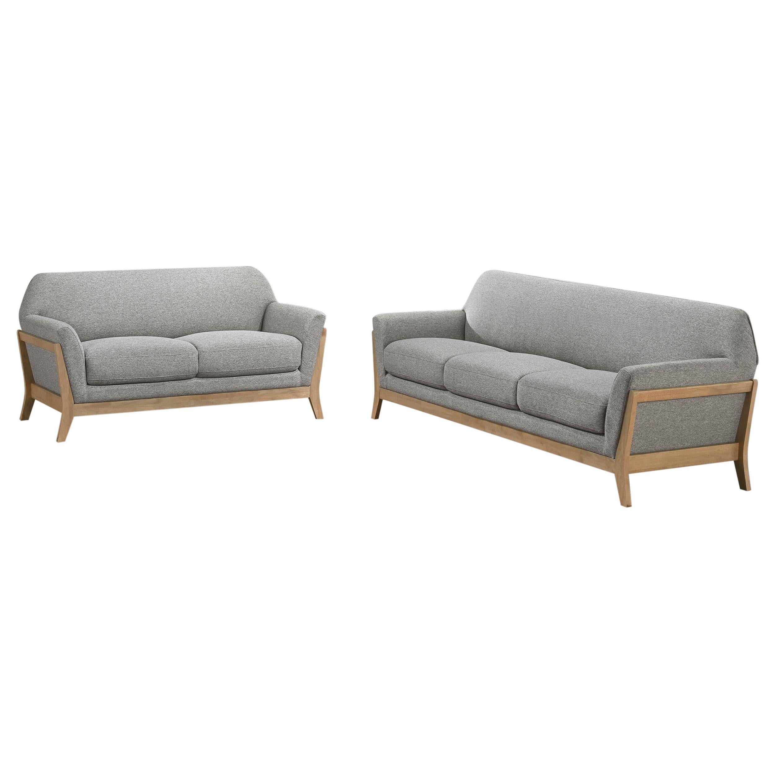 Vaughn 2-piece Fabric Upholstered Flared Arm Sofa Set Grey - 511071-S2