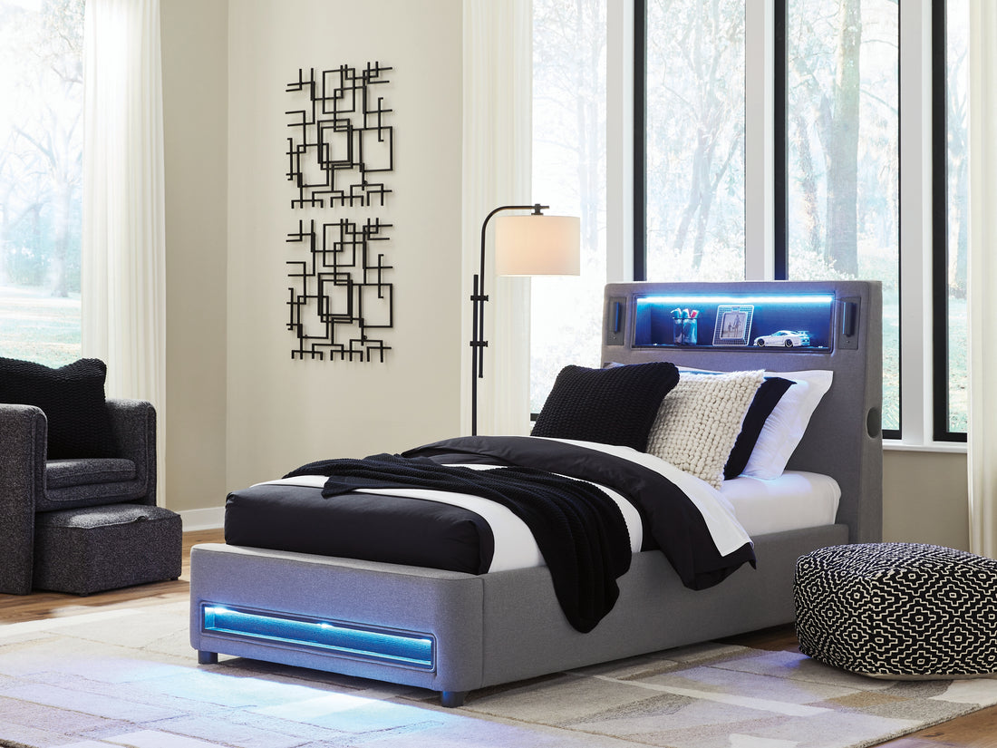 Verishaw Gray Twin Upholstered Bed - PCB2721B23
