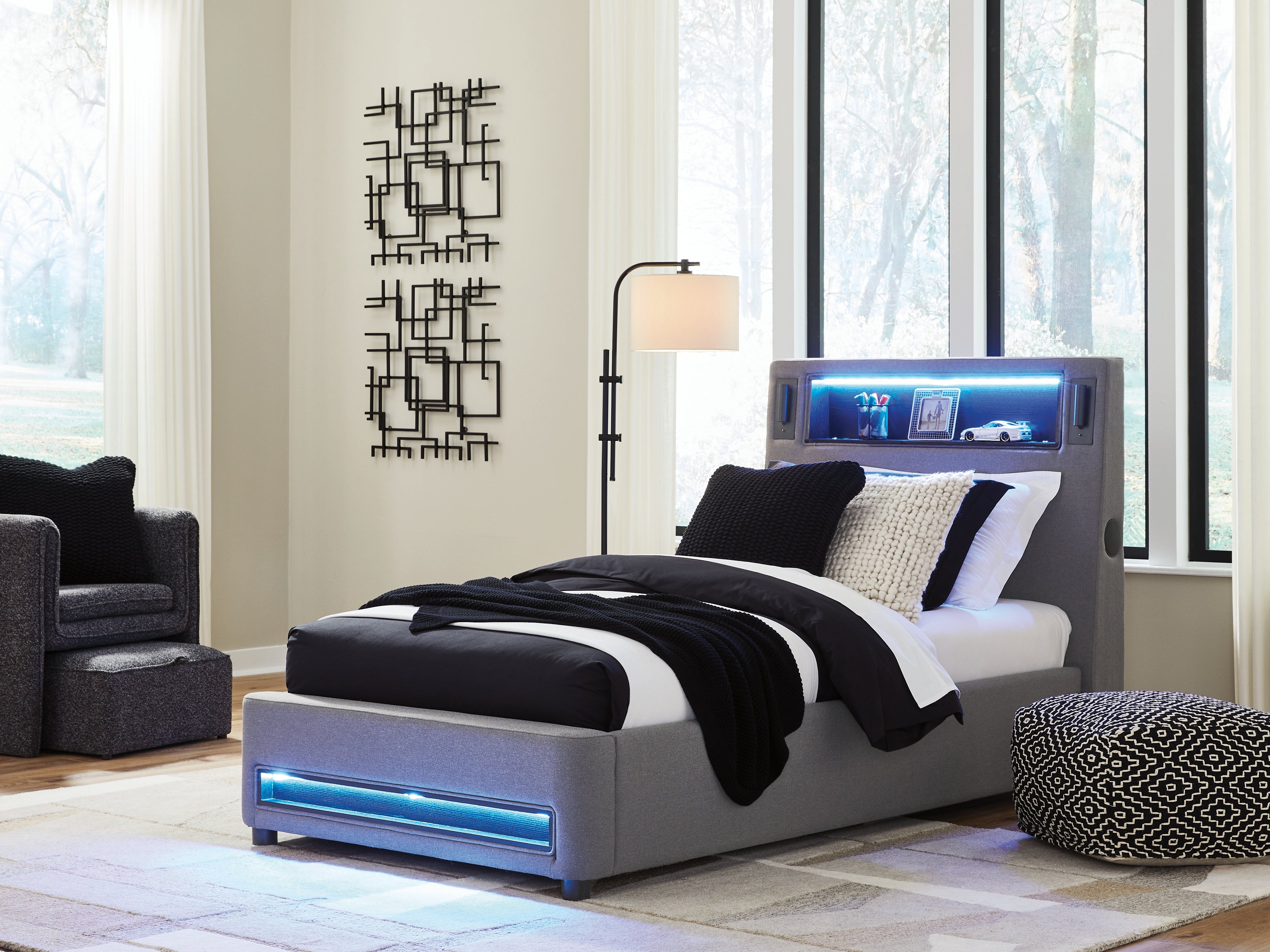 Verishaw Gray Twin Upholstered Bed - PCB2721B23