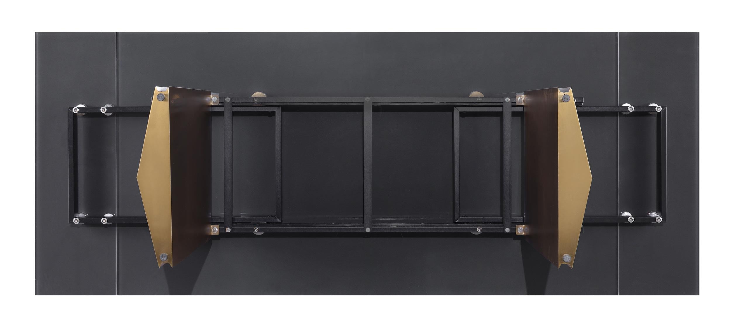 Vesa 97-inch Glass Top Extension Dining Table Beige - 193631