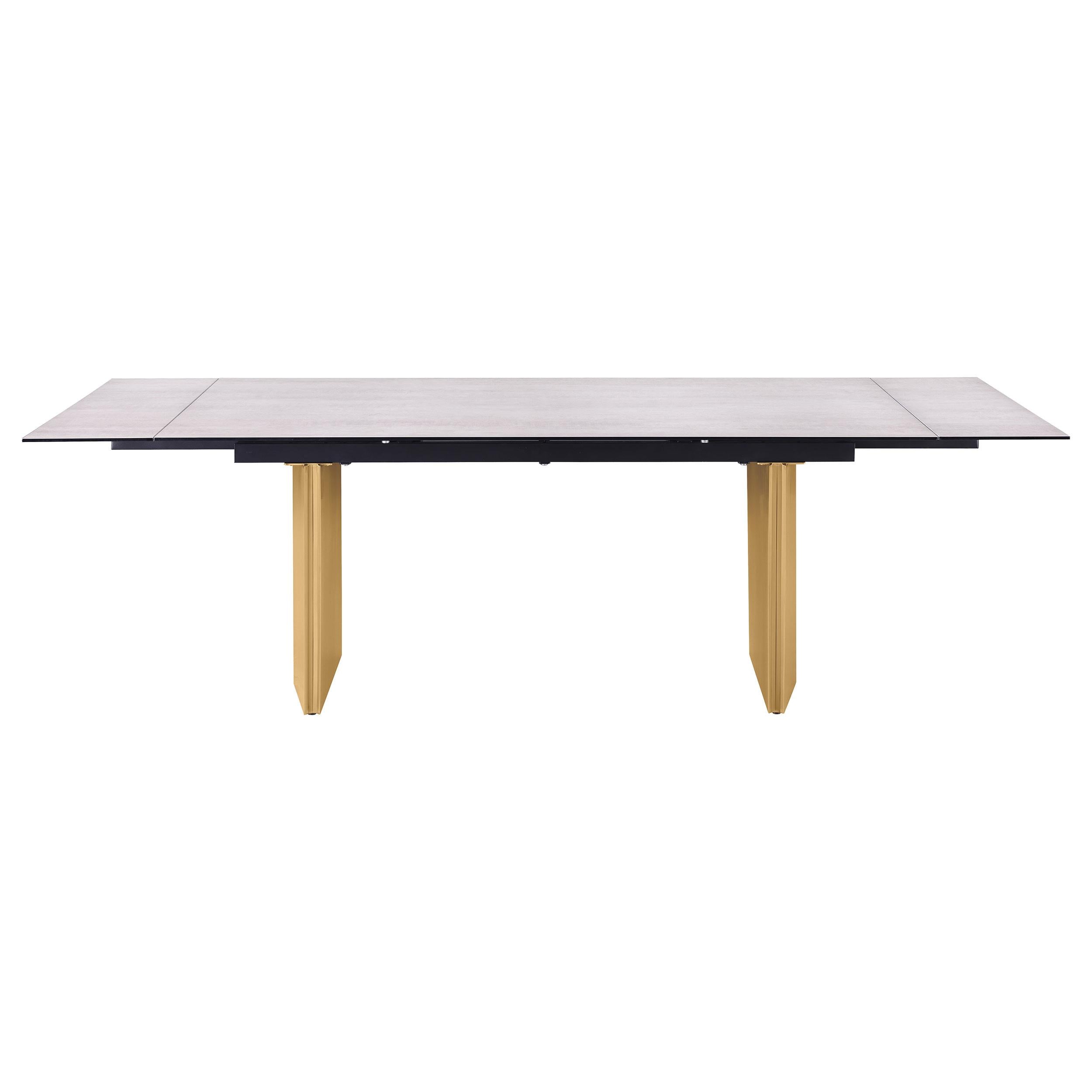 Vesa 97-inch Glass Top Extension Dining Table Beige - 193631