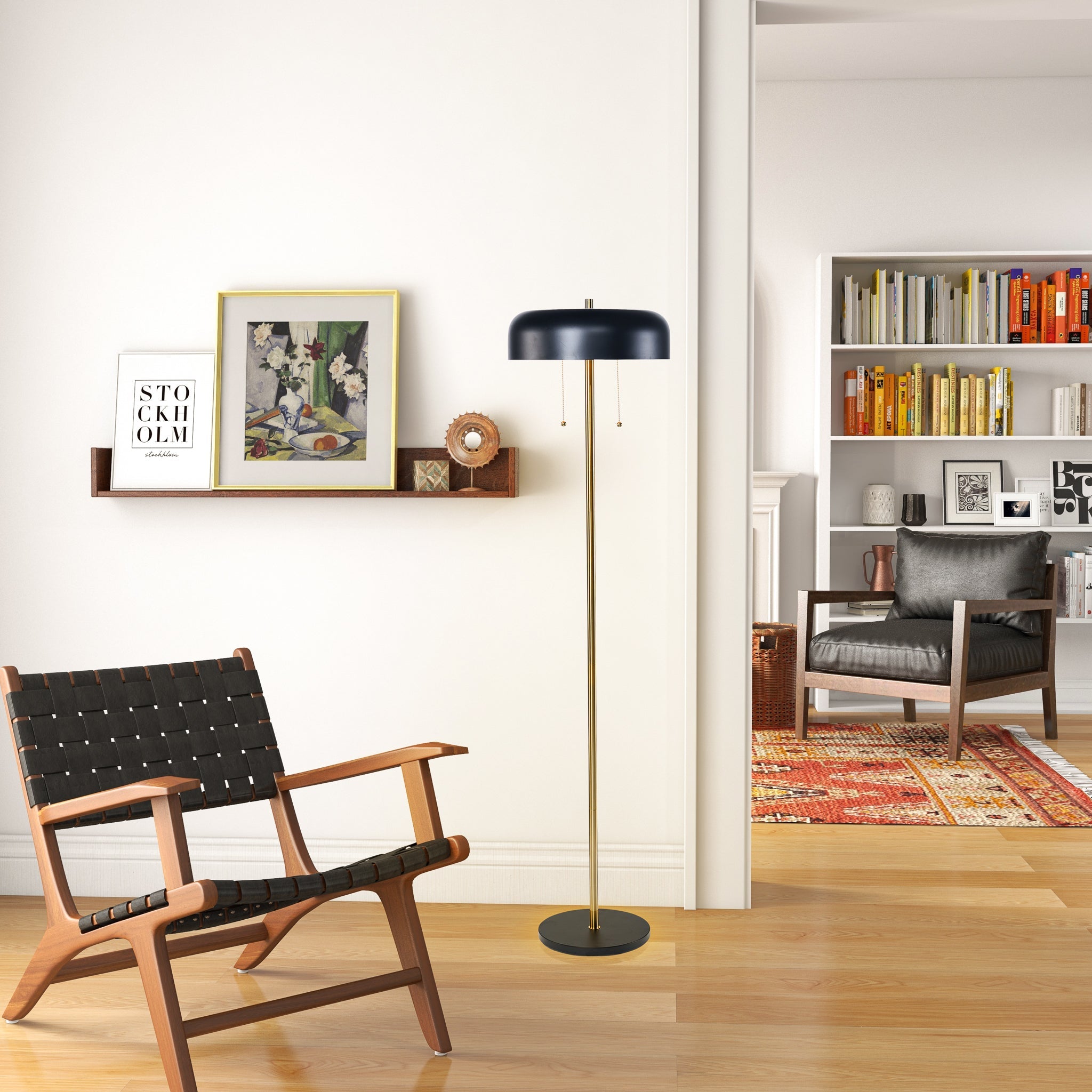 Vesper Floor lamp with Black outer and White inner - FLL04002401