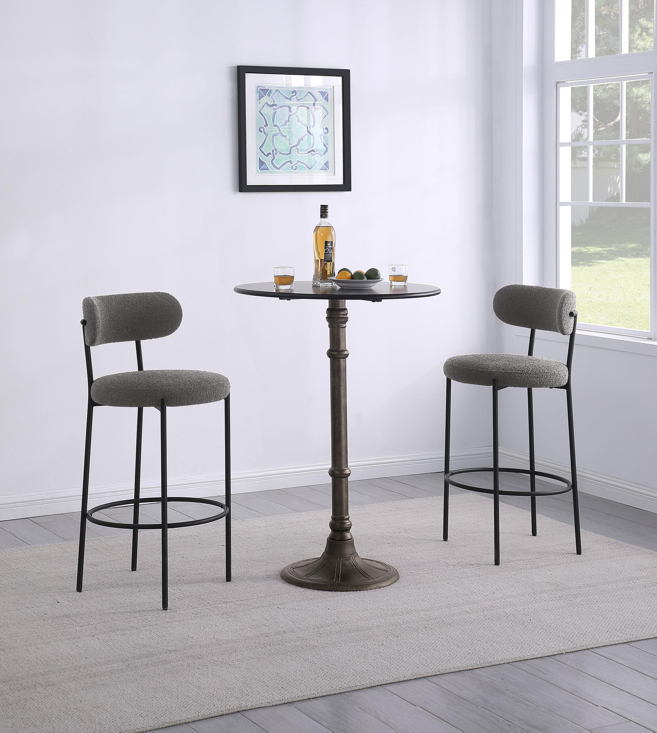 Viola Boucle Upholstered Bar Stool Black (Set of 2) - 108199