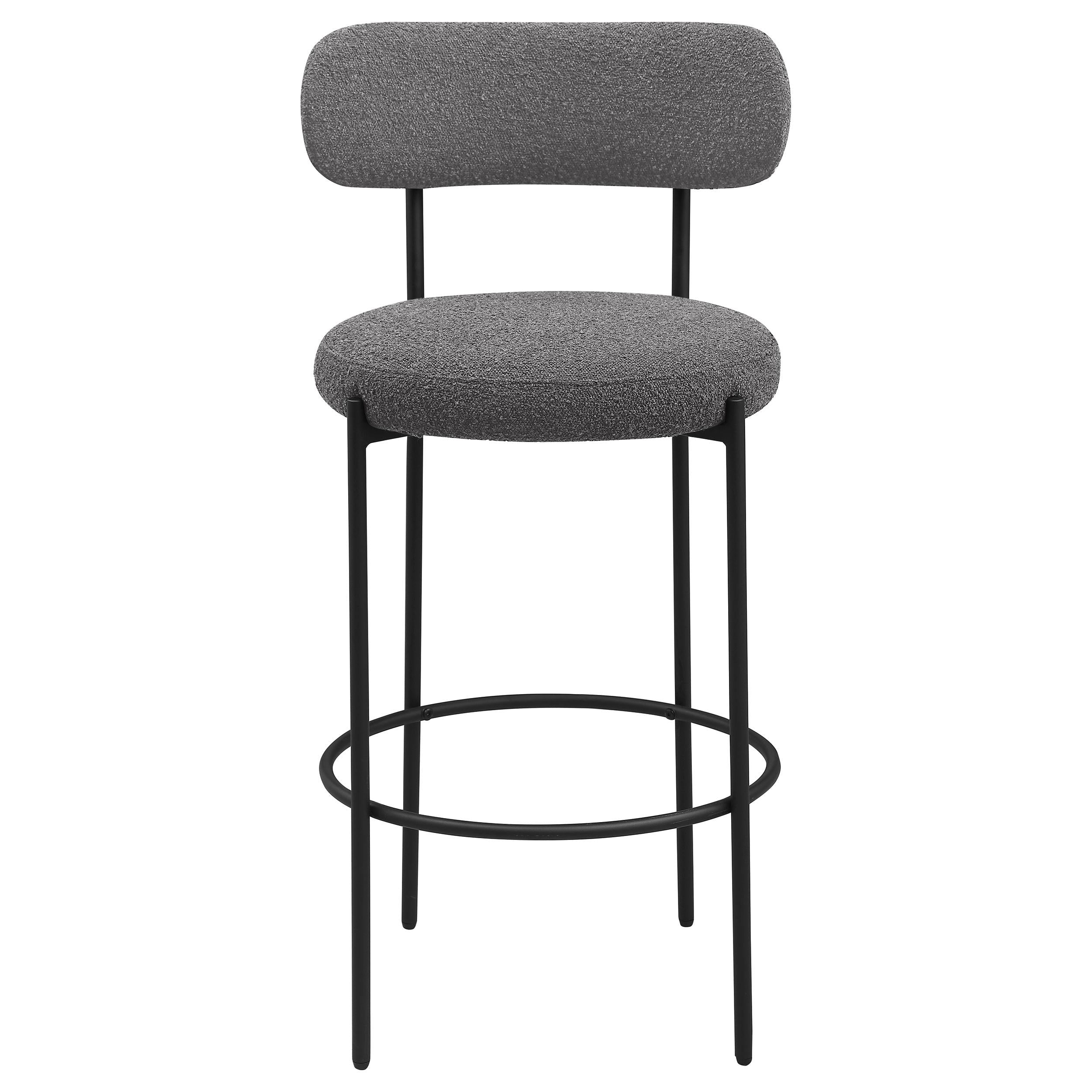 Viola Boucle Upholstered Bar Stool Black (Set of 2) - 108199