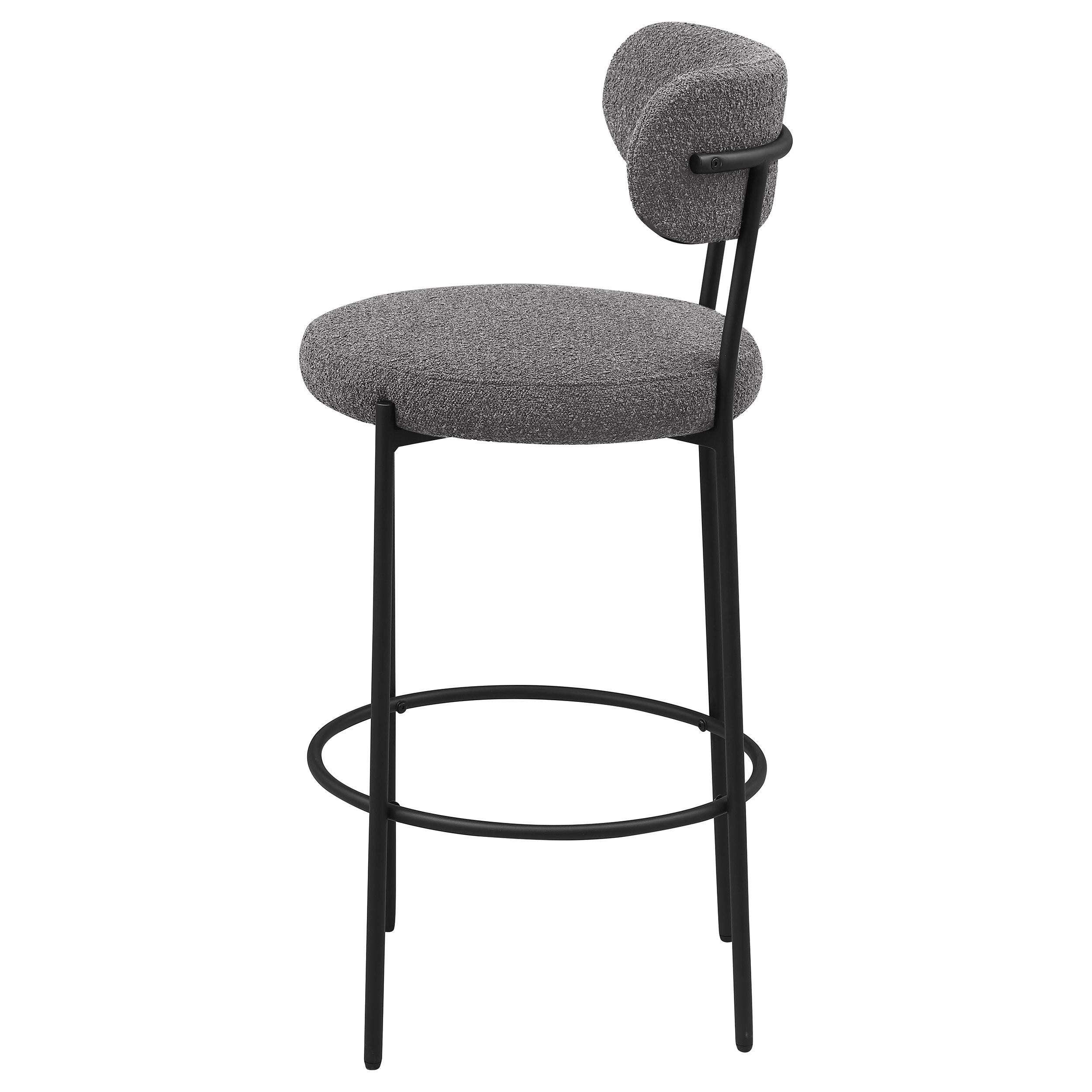 Viola Boucle Upholstered Bar Stool Black (Set of 2) - 108199