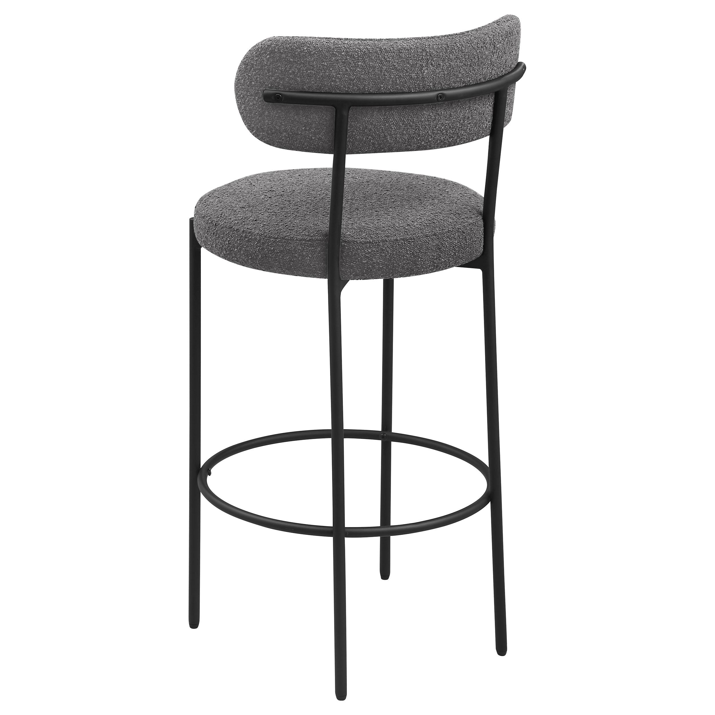 Viola Boucle Upholstered Bar Stool Black (Set of 2) - 108199