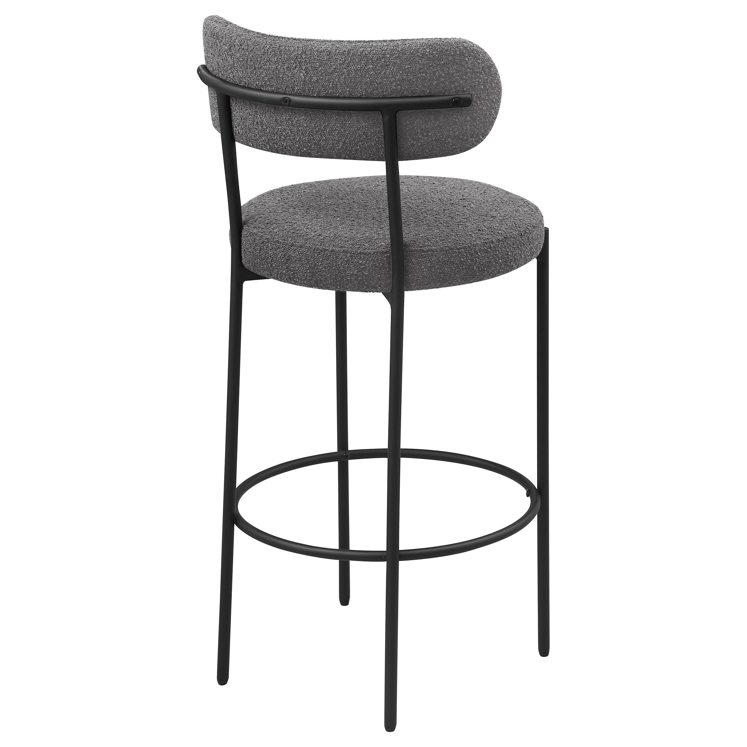 Viola Boucle Upholstered Bar Stool Black (Set of 2) - 108199
