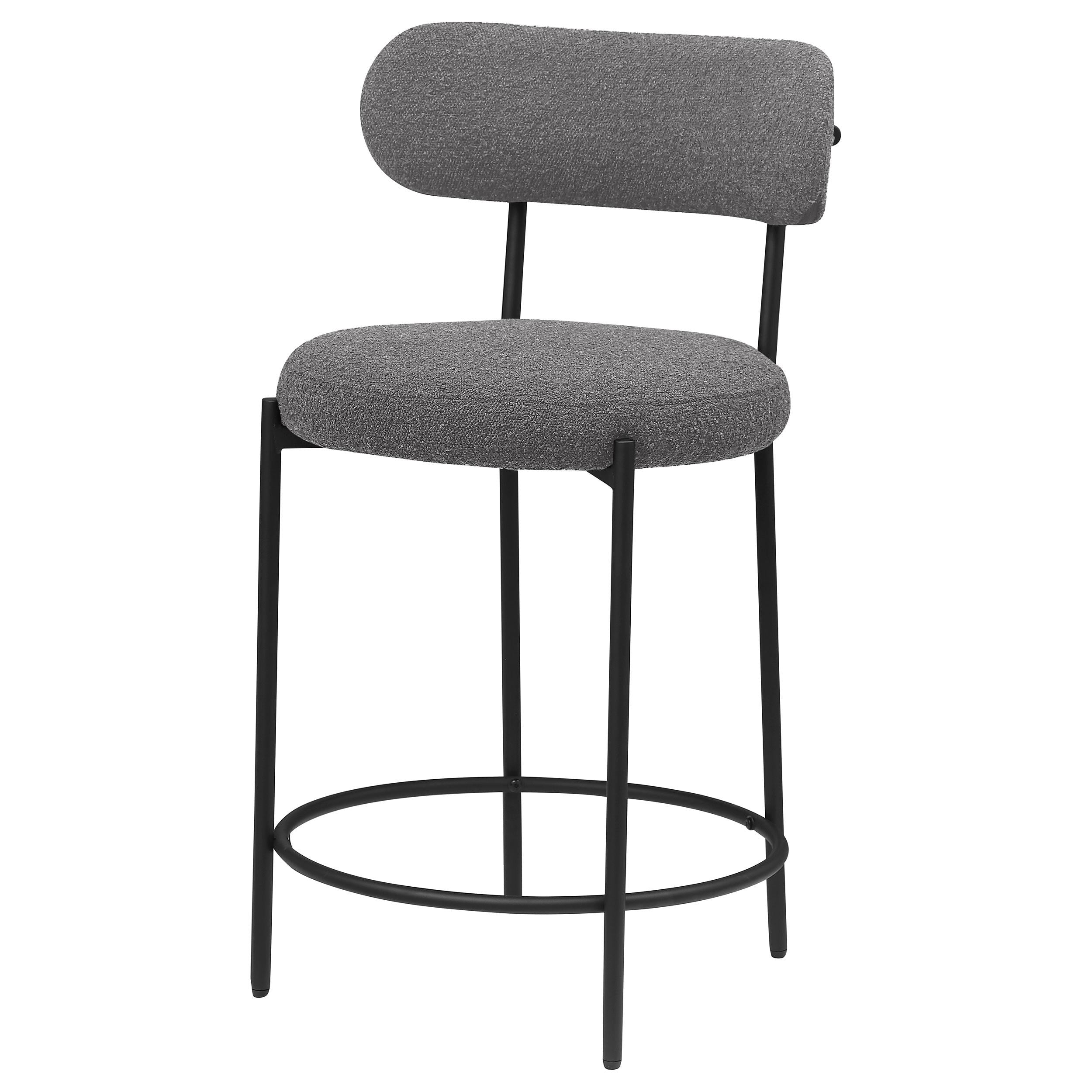 Viola Boucle Upholstered Counter Stool Black (Set of 2) - 108198