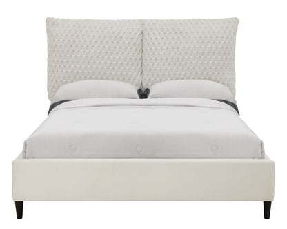 Violet Whote Dove King Upholstered Bed - SET | 5113WH-K-HB | 5113WH-K-FBRL - Bien Home Furniture &amp; Electronics