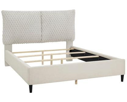 Violet Whote Dove Queen Upholstered Bed - SET | 5113WH-Q-HB | 5113WH-Q-FBRL - Bien Home Furniture &amp; Electronics