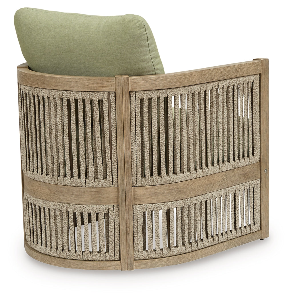 Vision Lane Beige/Green Outdoor Lounge Chair (Set of 2) - PCP604-820