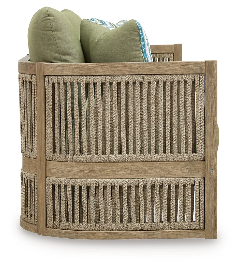 Vision Lane Beige/Green Outdoor Sofa with Cushion - PCP604-838