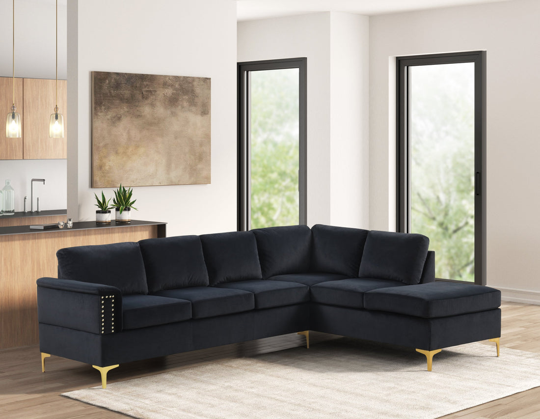 Vogue2 Black Sectional - VOGUE2 BLACK