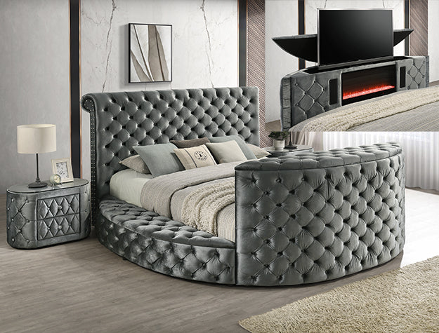 Voltare Queen Headboard Grey - 5212GY-Q-HB