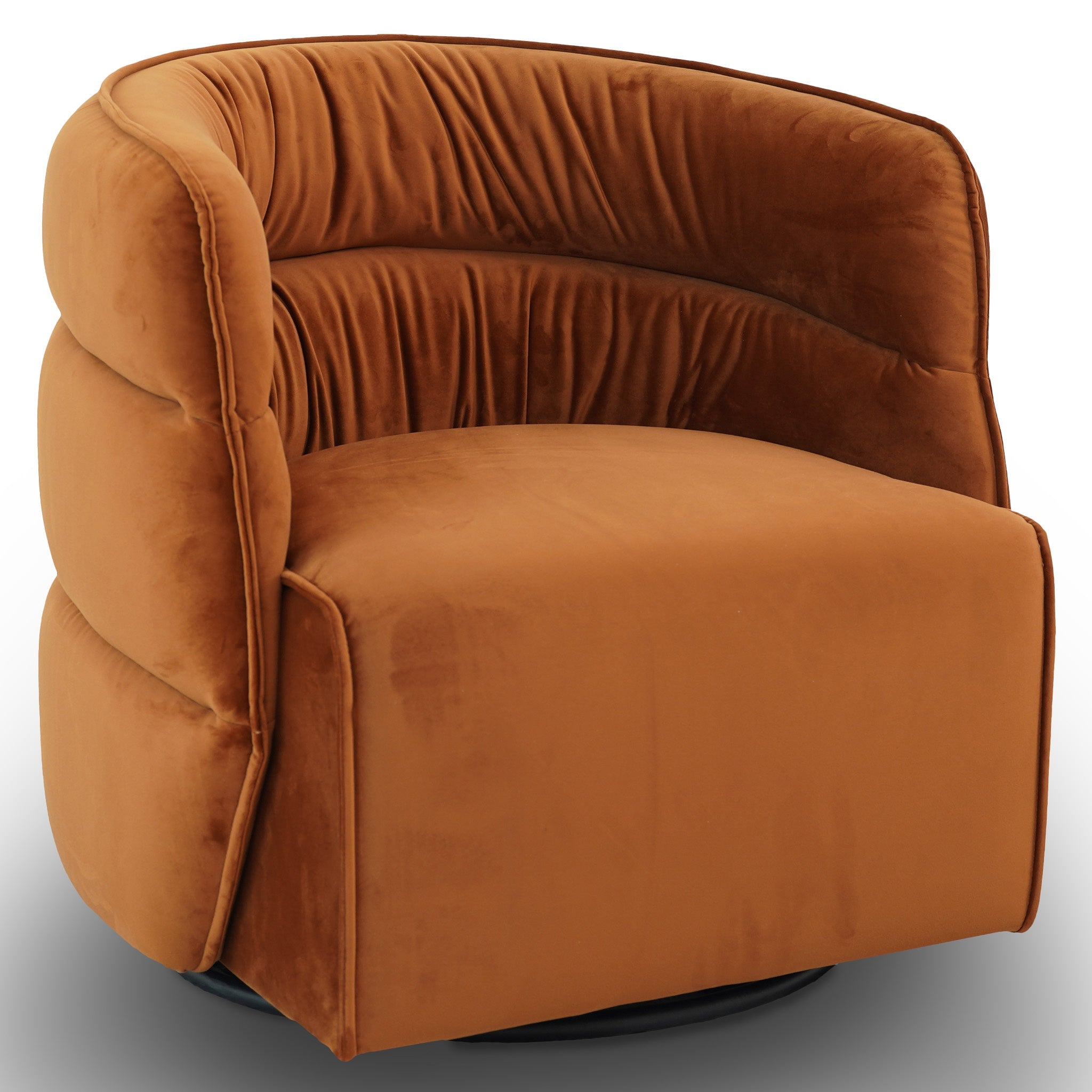 Walden Swivel Chair - Burnt Orange Velvet - SCH00500813