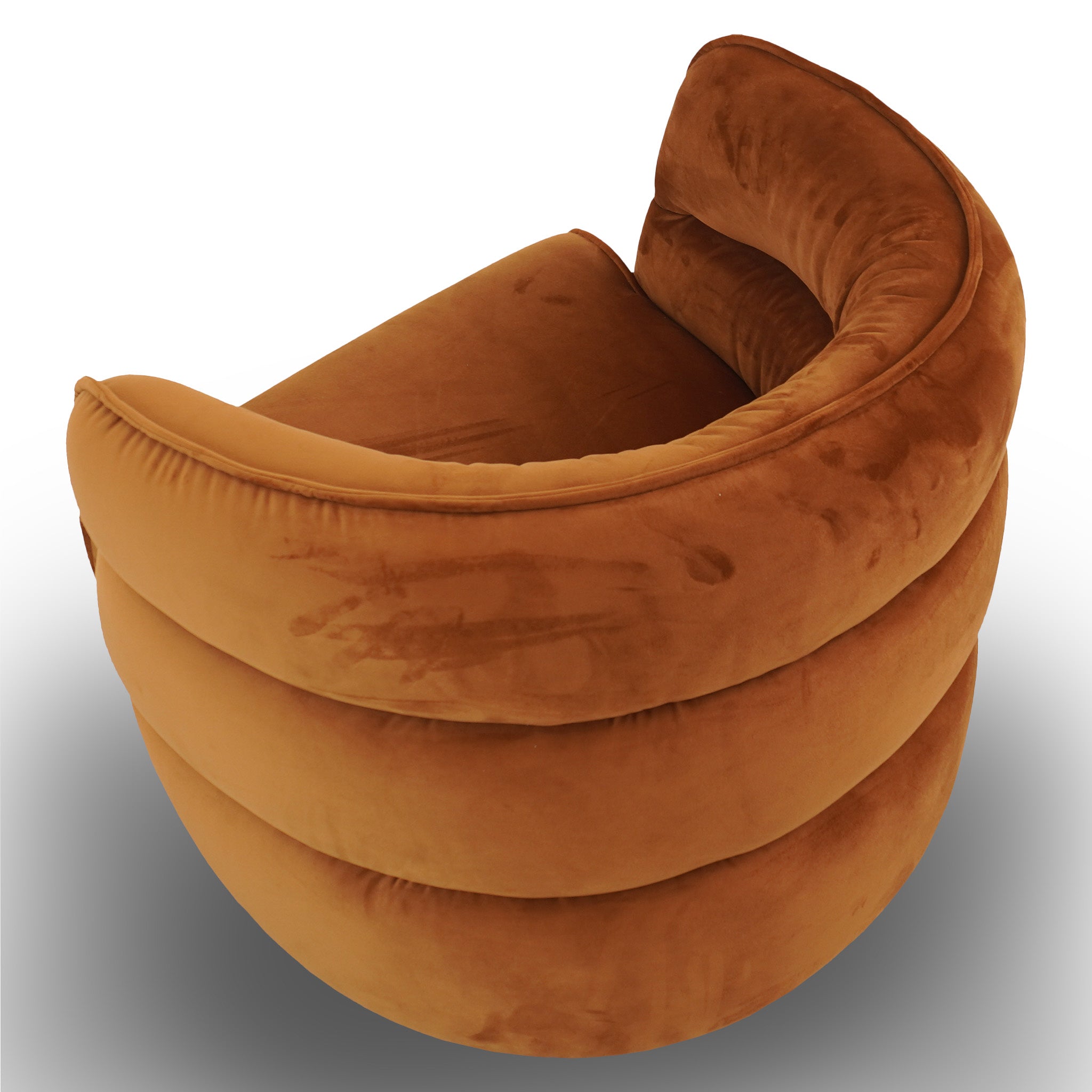 Walden Swivel Chair - Burnt Orange Velvet - SCH00500813