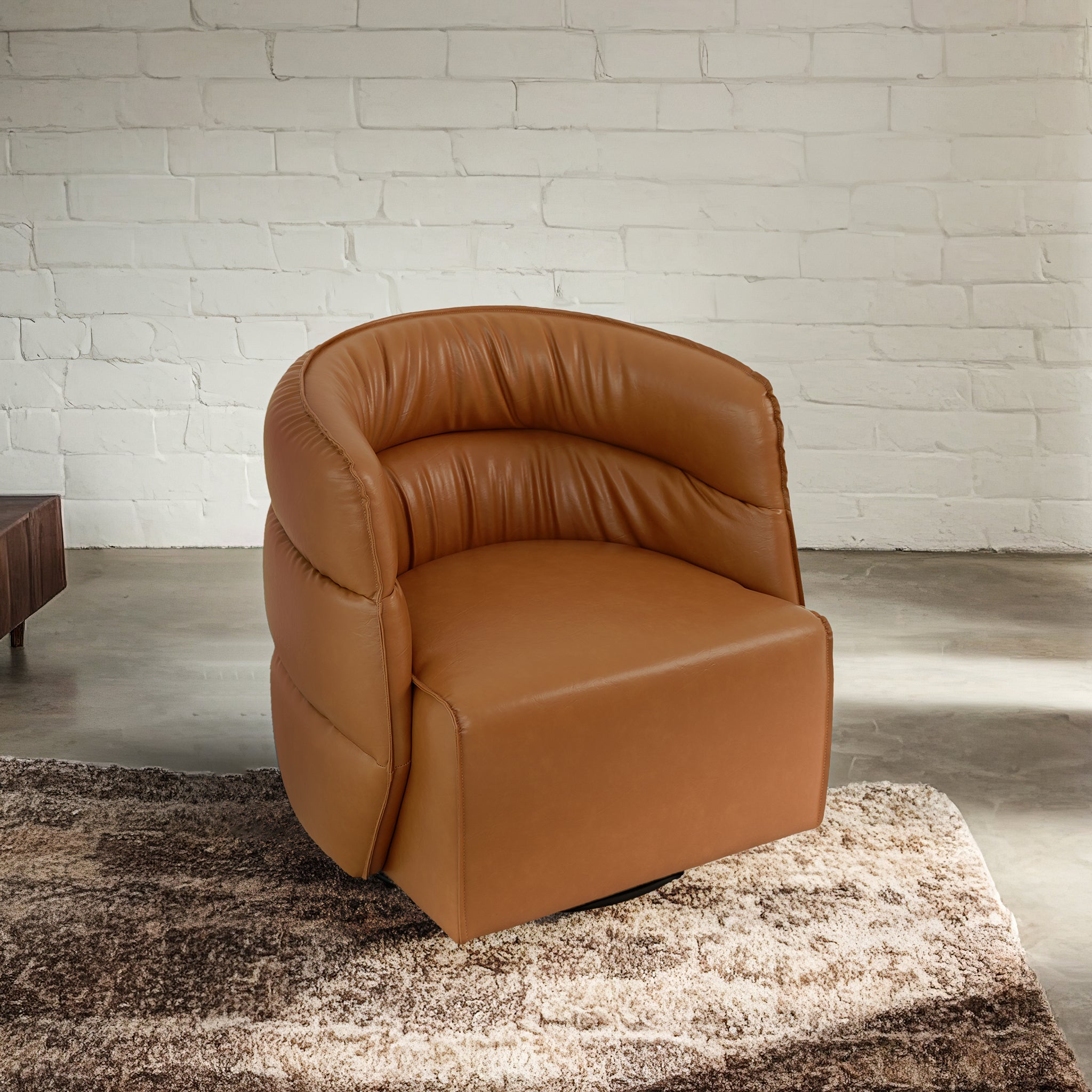 Walden Swivel Chair - Vegan Tan Leather - SCH00500801