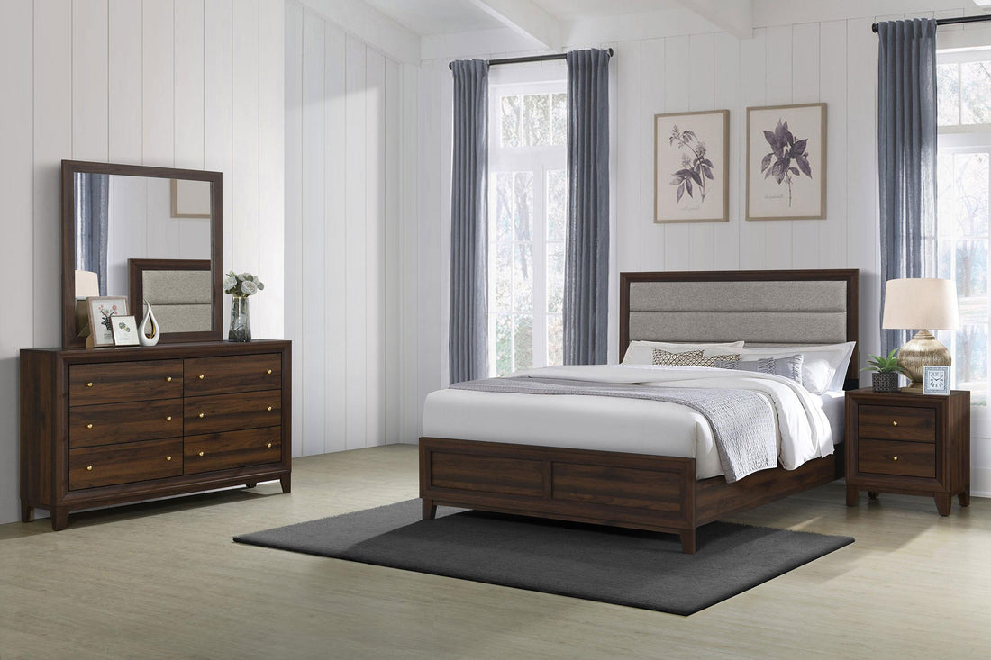 Welsley 4-piece Eastern King Bedroom Set Walnut - 223441KE-S4
