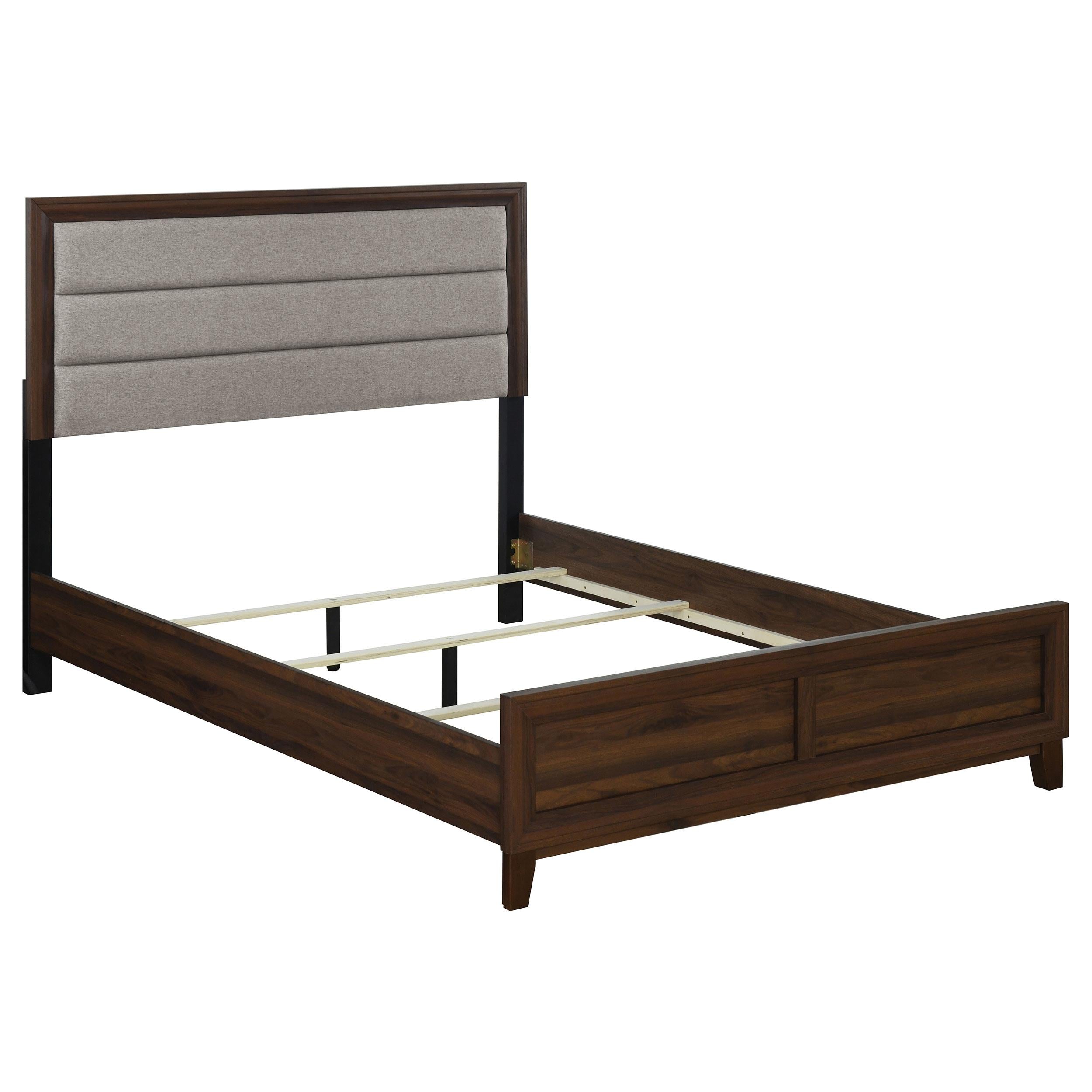 Welsley 50-inch Upholstered Queen Bed Walnut - 223441Q