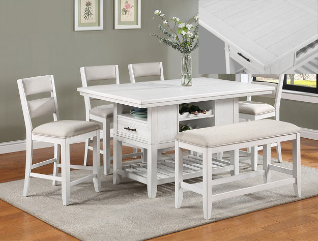 Wendy White Counter Height Table Top - 2717T-4060-TOP