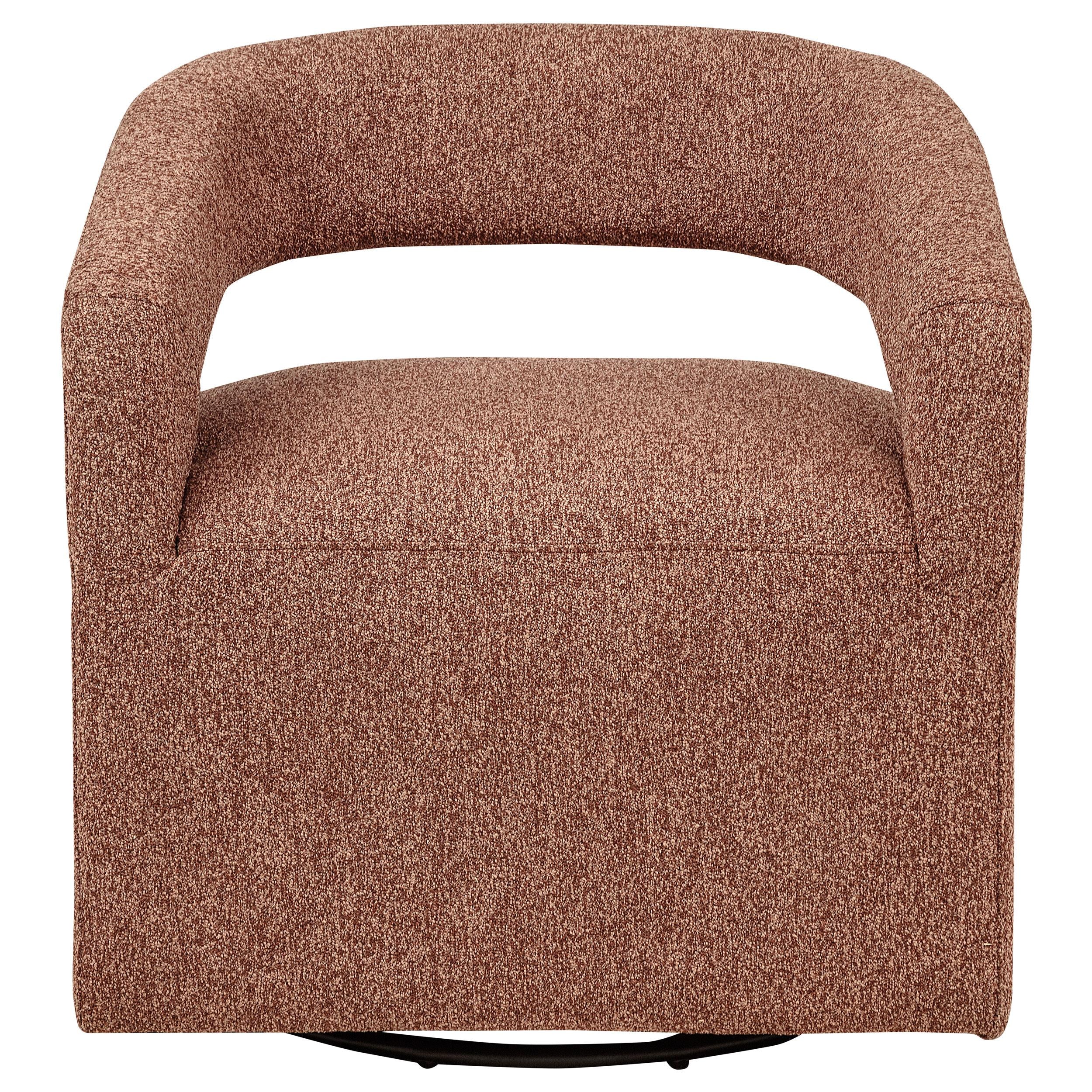 Westhill Boucle Upholstered Swivel Accent Chair Berry - 907539