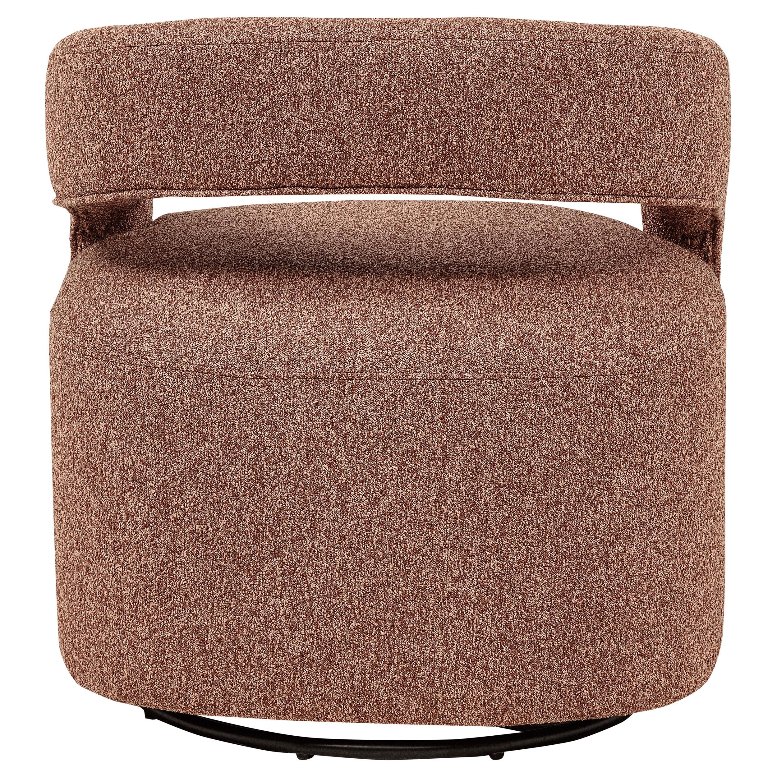 Westhill Boucle Upholstered Swivel Accent Chair Berry - 907539