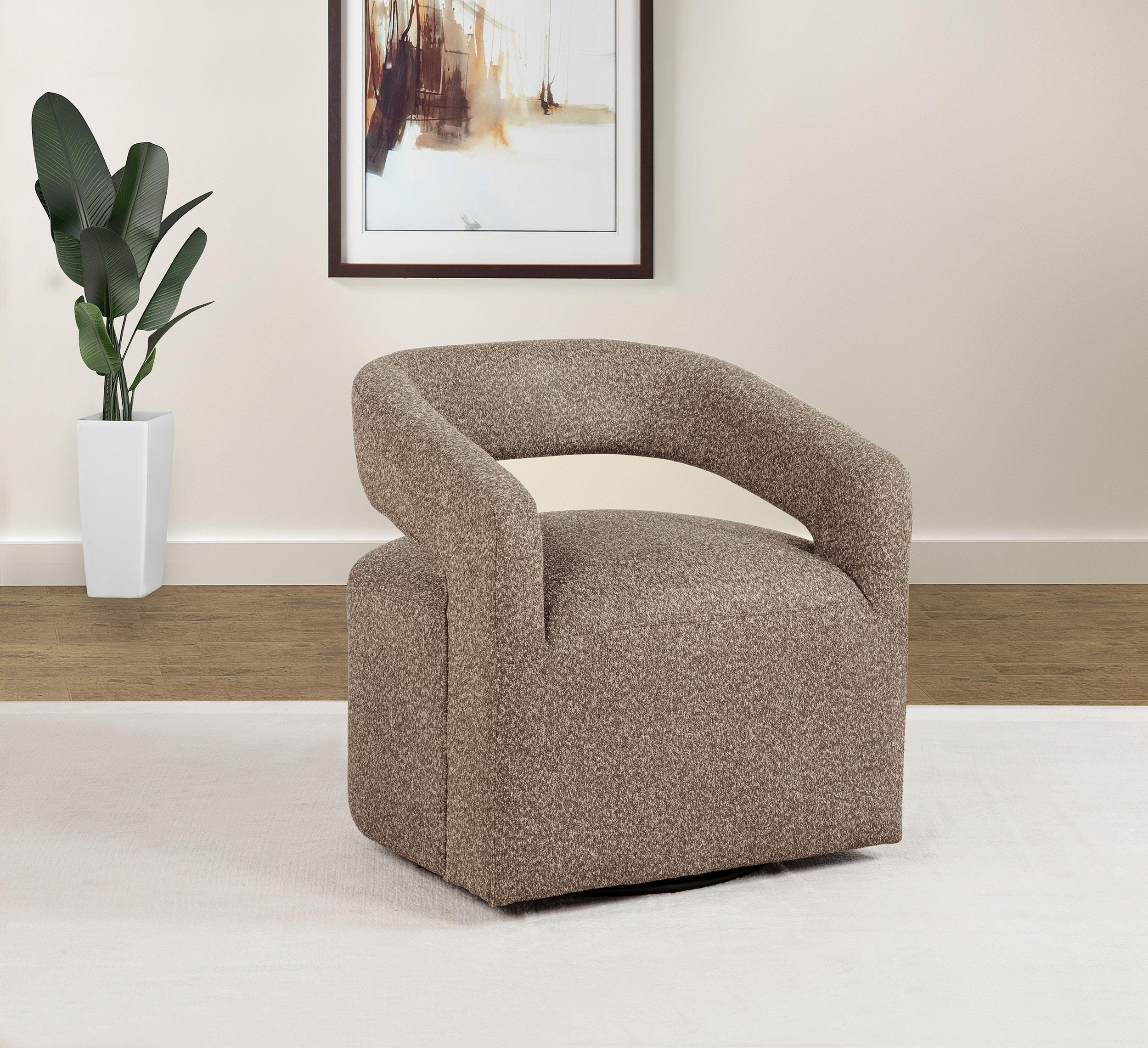 Westhill Boucle Upholstered Swivel Accent Chair Rocky Road - 907538