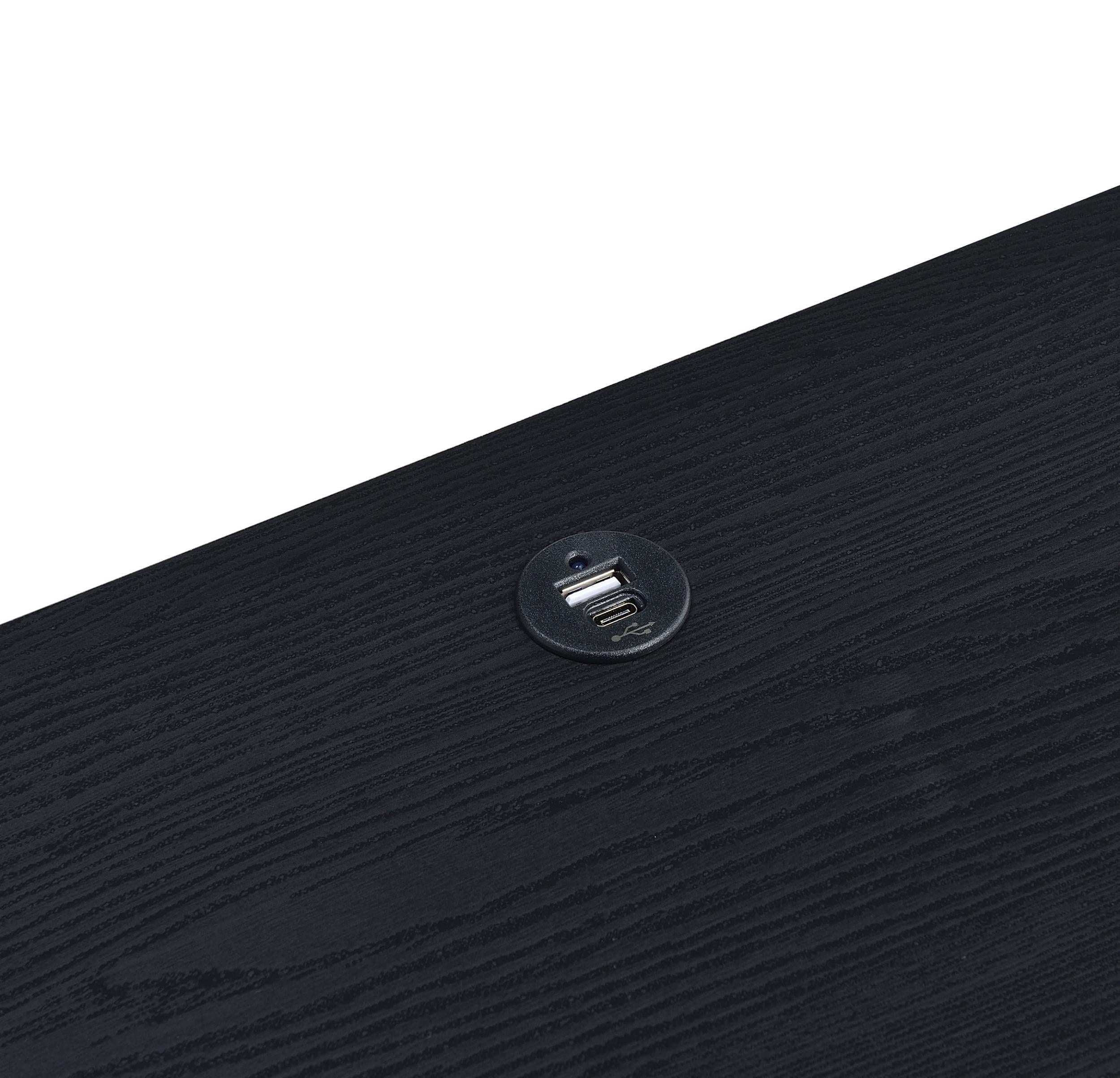 Westpark 2-drawer Nightstand LED Lights and USB Black - 315852