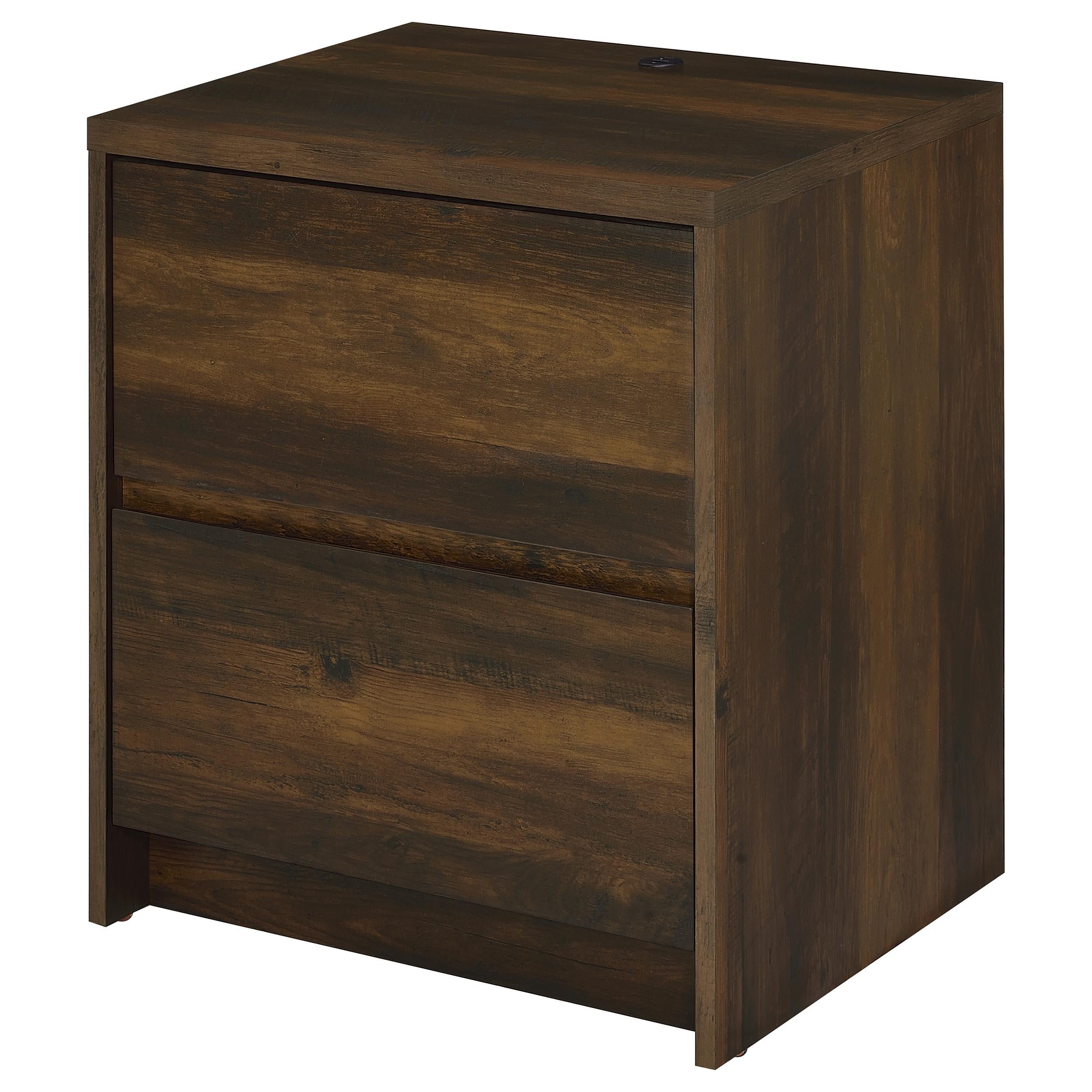 Westpark 2-drawer Nightstand LED Lights and USB Dark Pine - 315882