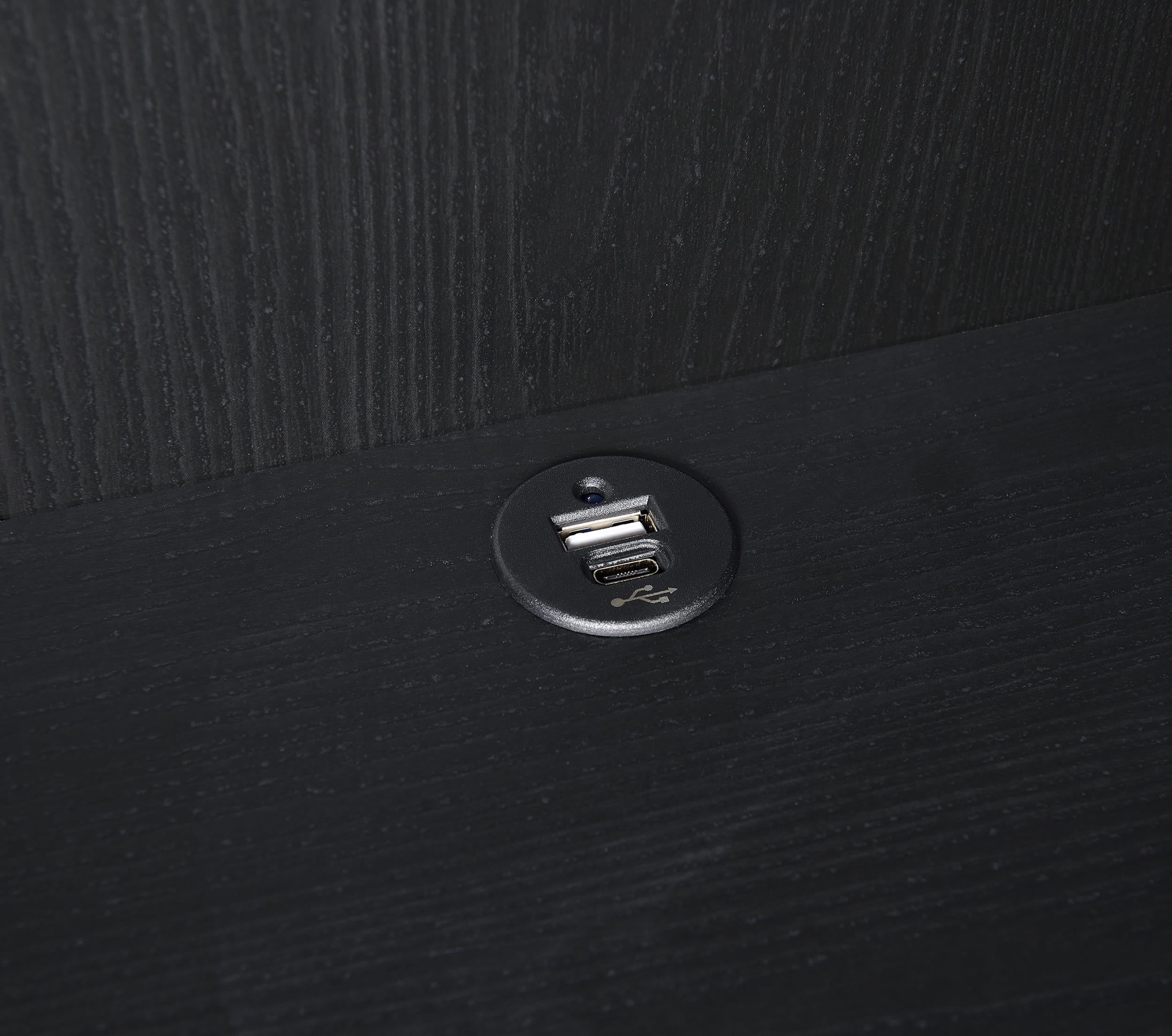 Westpark 3-shelf Bookcase USB and Lockable Drawer Black - 802703