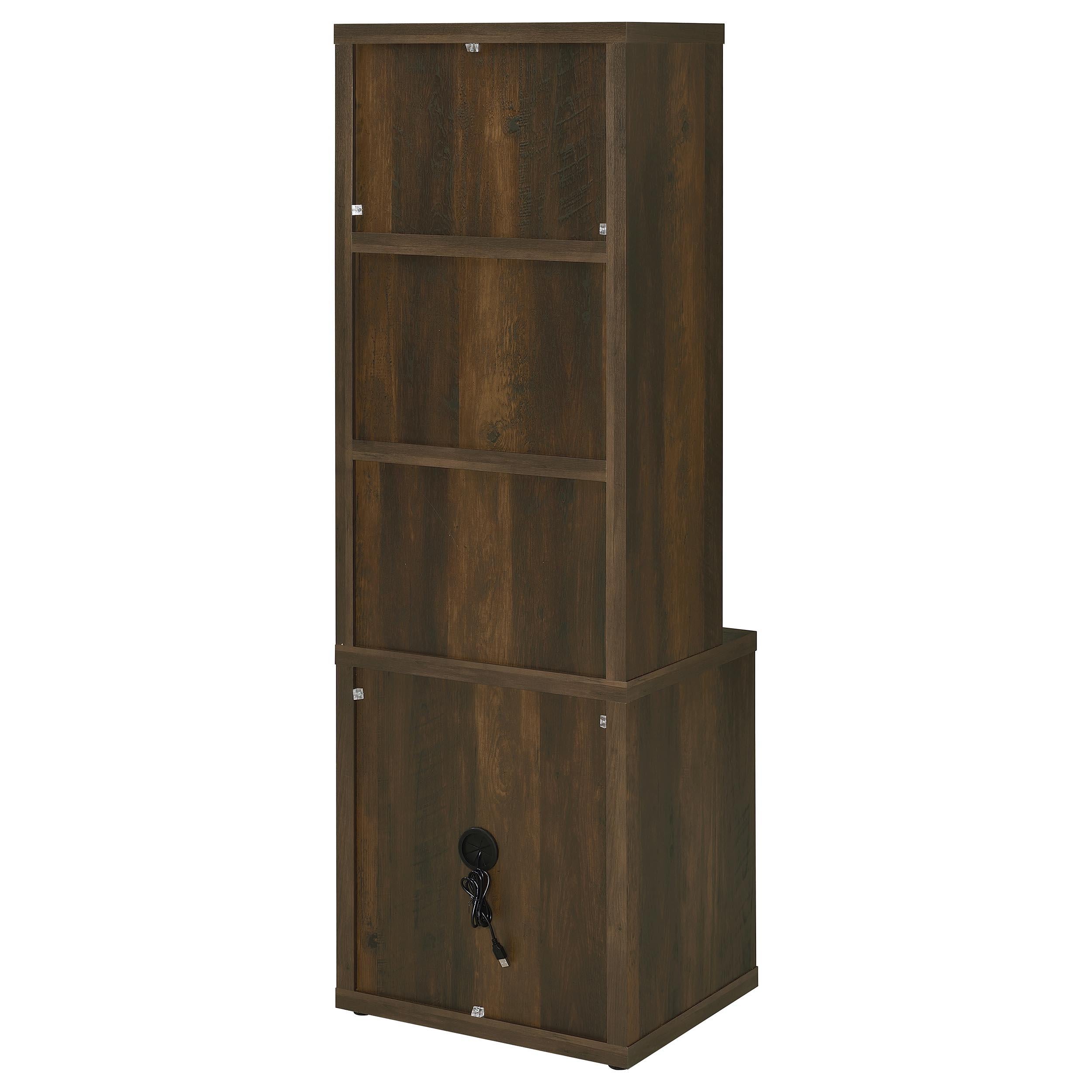 Westpark 3-shelf Bookcase USB and Lockable Drawer Dark Pine - 802713