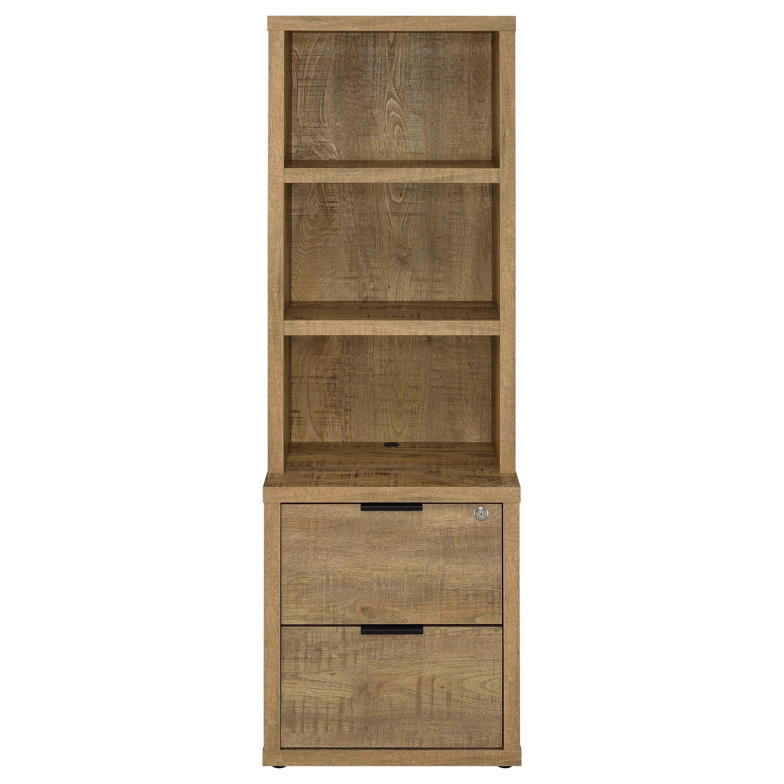 Westpark 3-shelf Bookcase USB and Lockable Drawer Mango - 802693
