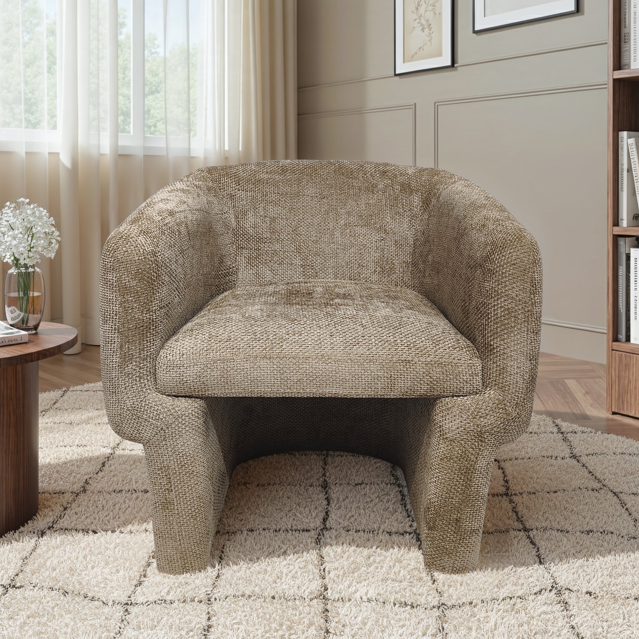 Wichita Light Brown Chenille Lounge Chair - LCH04503401