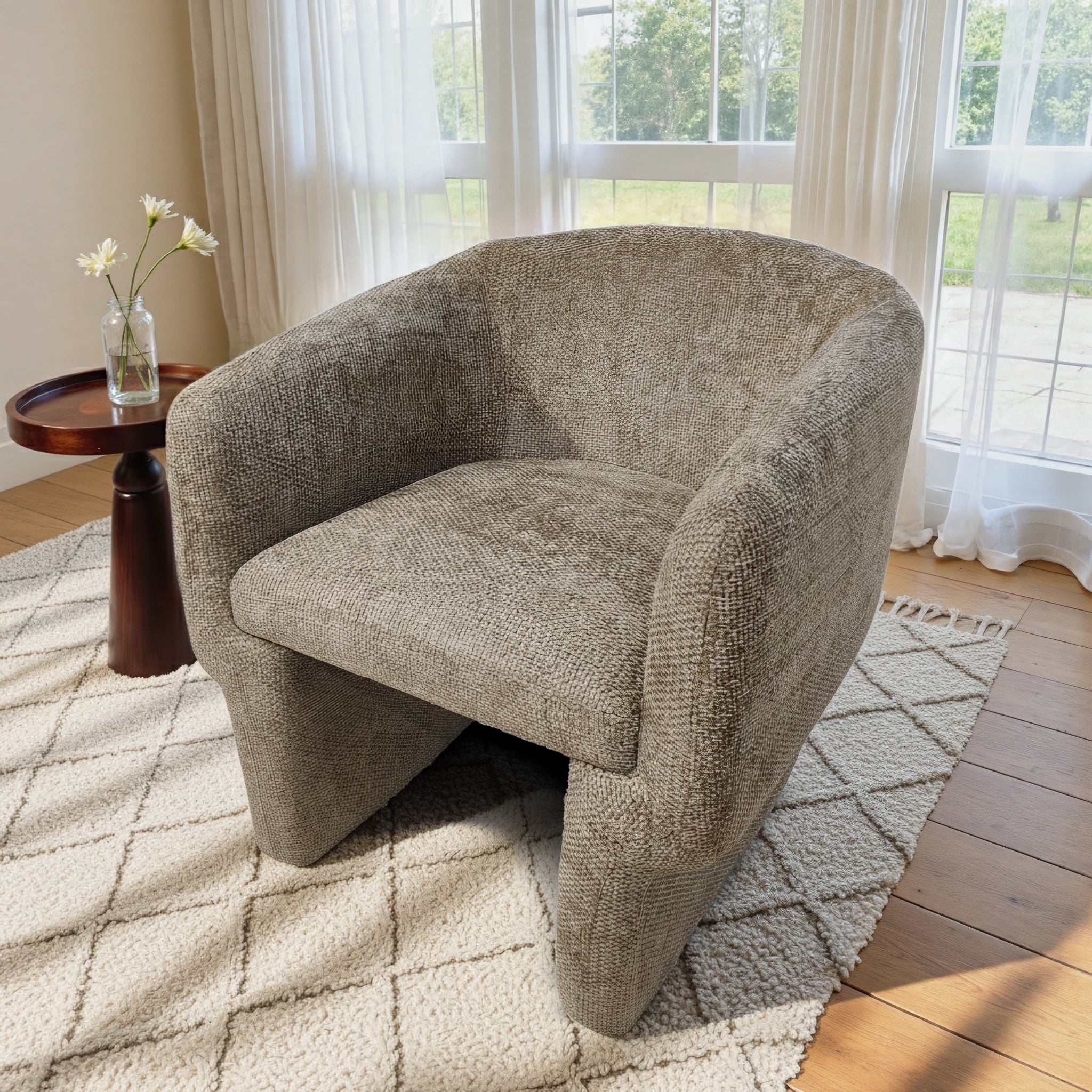 Wichita Light Brown Chenille Lounge Chair - LCH04503401