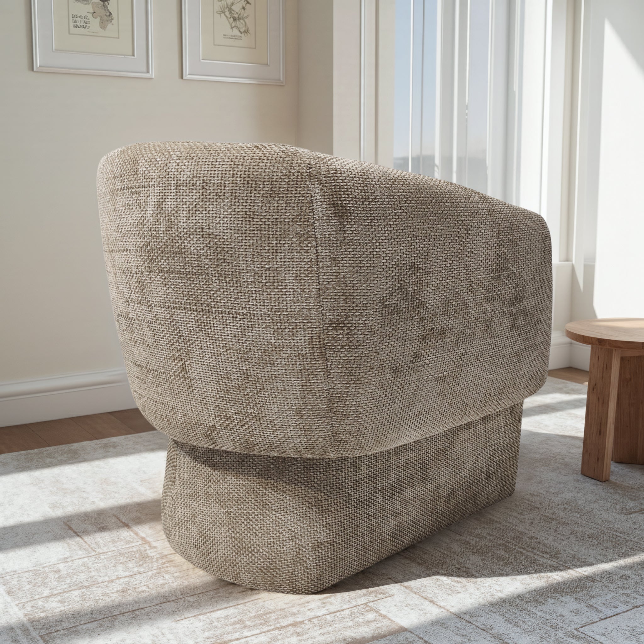 Wichita Light Brown Chenille Lounge Chair - LCH04503401