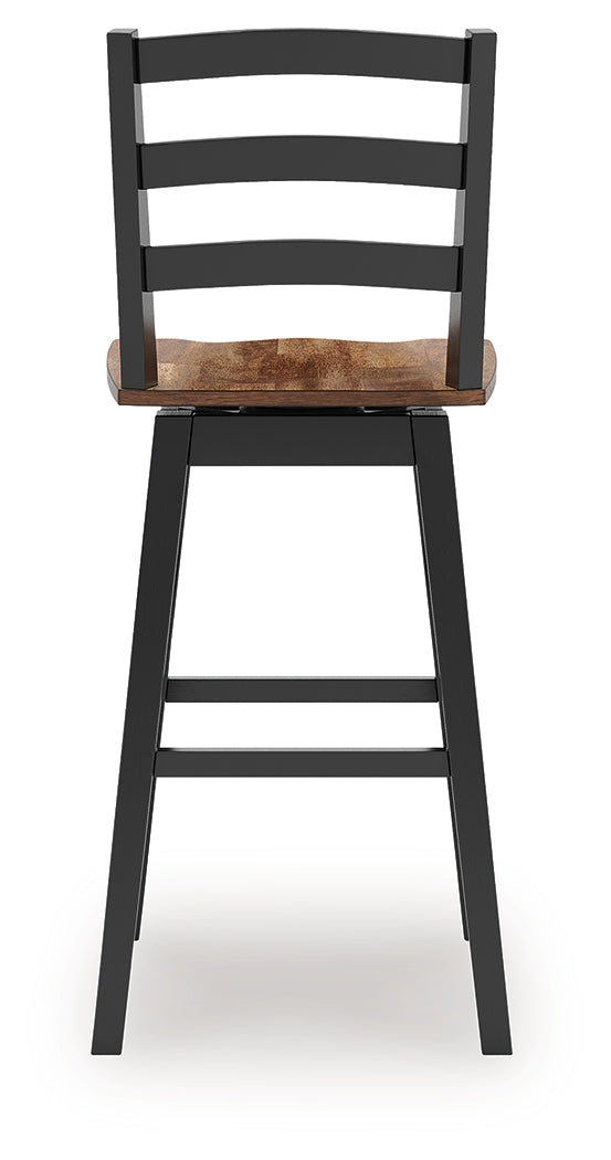 Wildenauer Brown/Black Bar Height Bar Stool, Set of 2 - D634-230