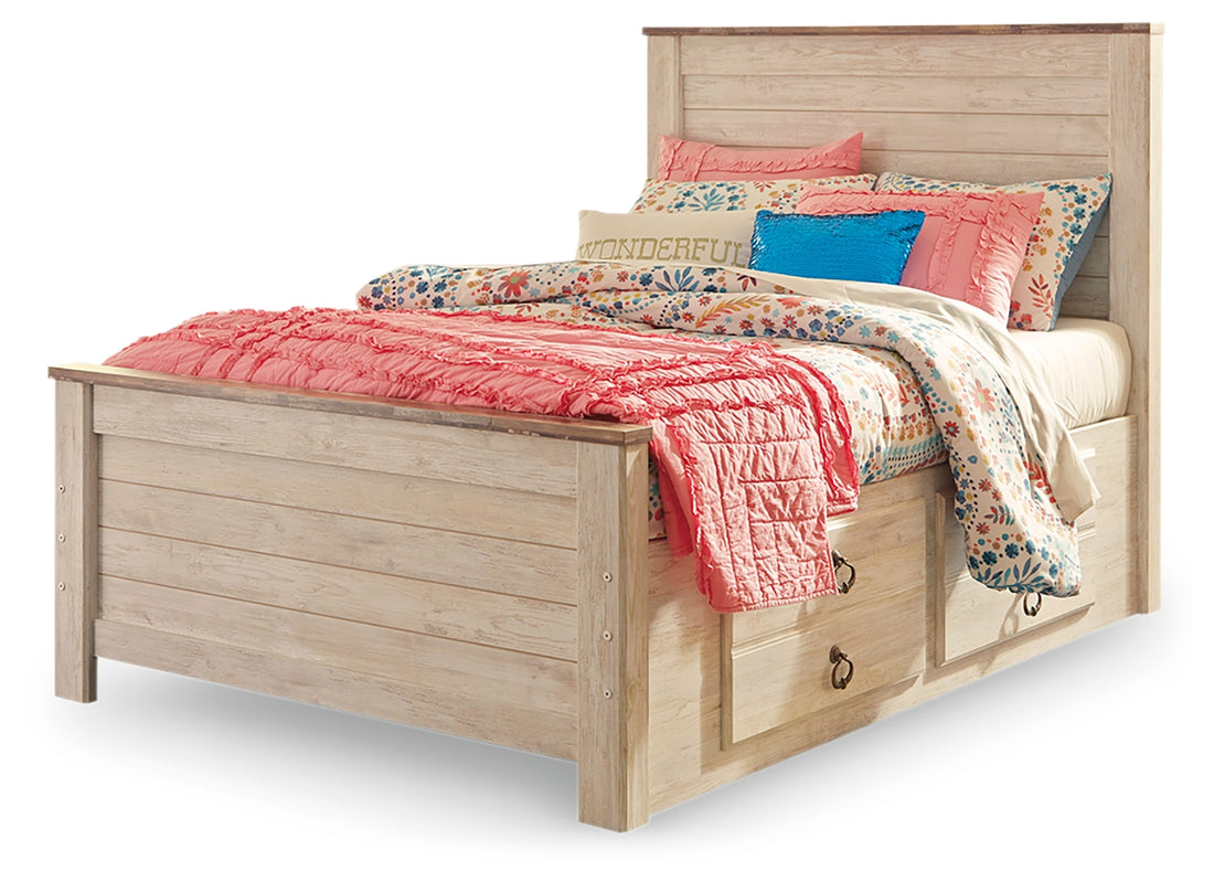 Willowton Full Panel Bed with Storage and Nightstand - B267B66