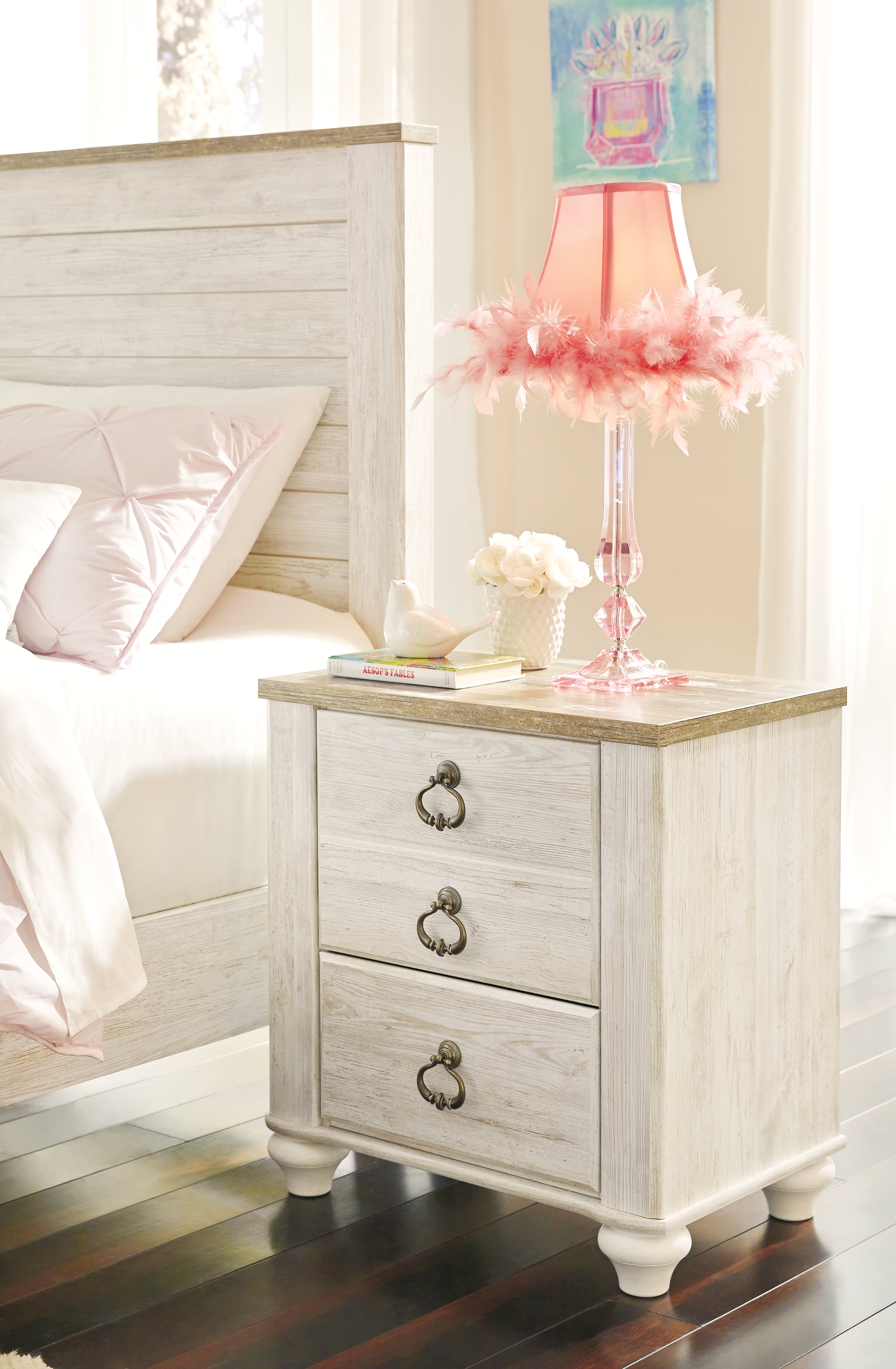 Willowton Full Panel Bed with Storage and Nightstand - B267B66