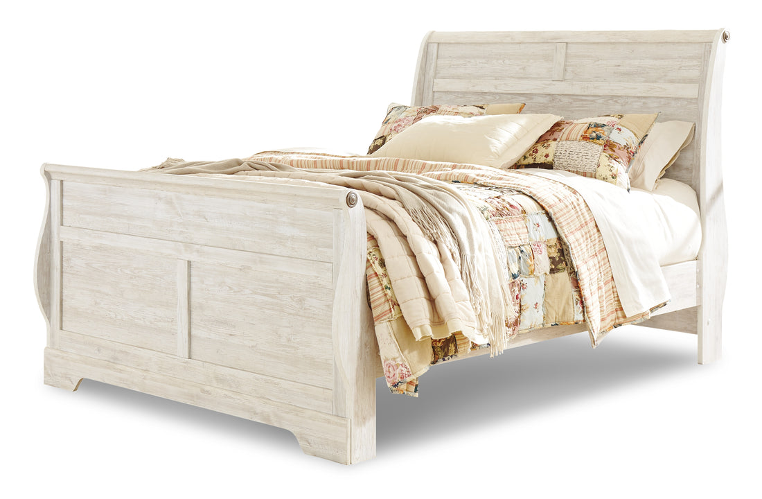 Willowton Whitewash Queen Sleigh Bed - B267B29