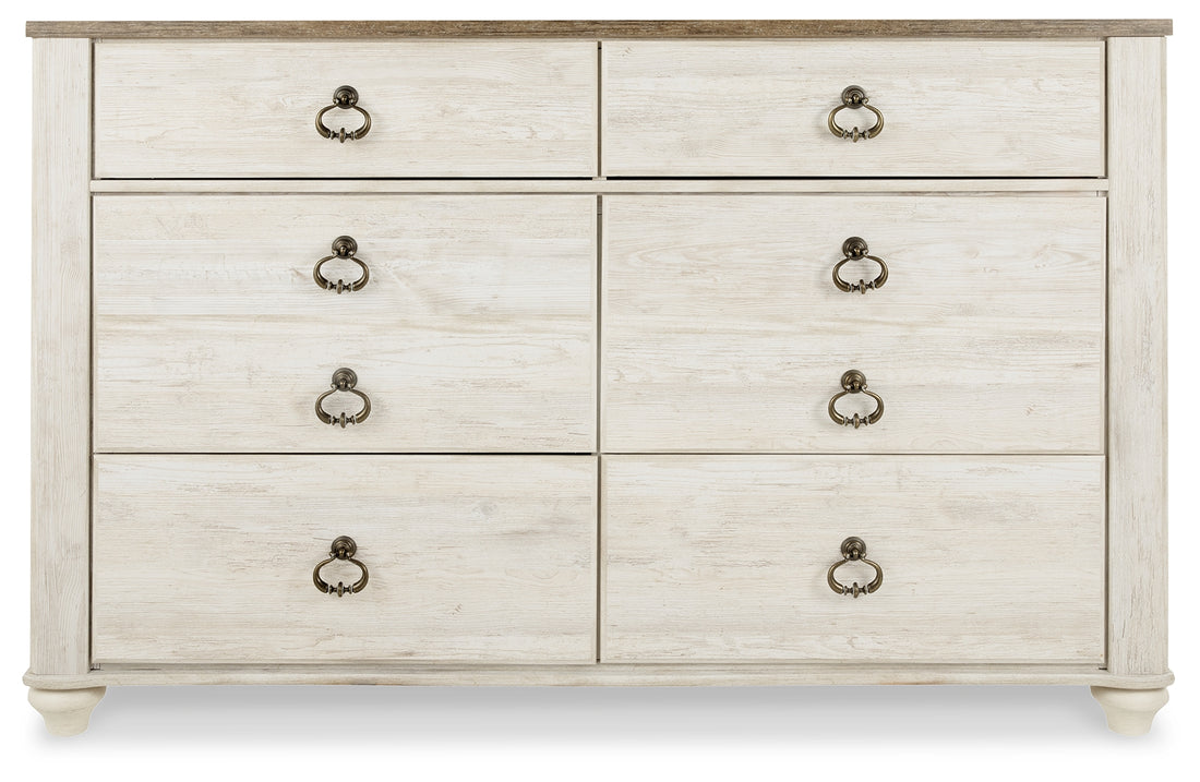 Willowton Whitewash Twin Panel Bed and Dresser - B267B53