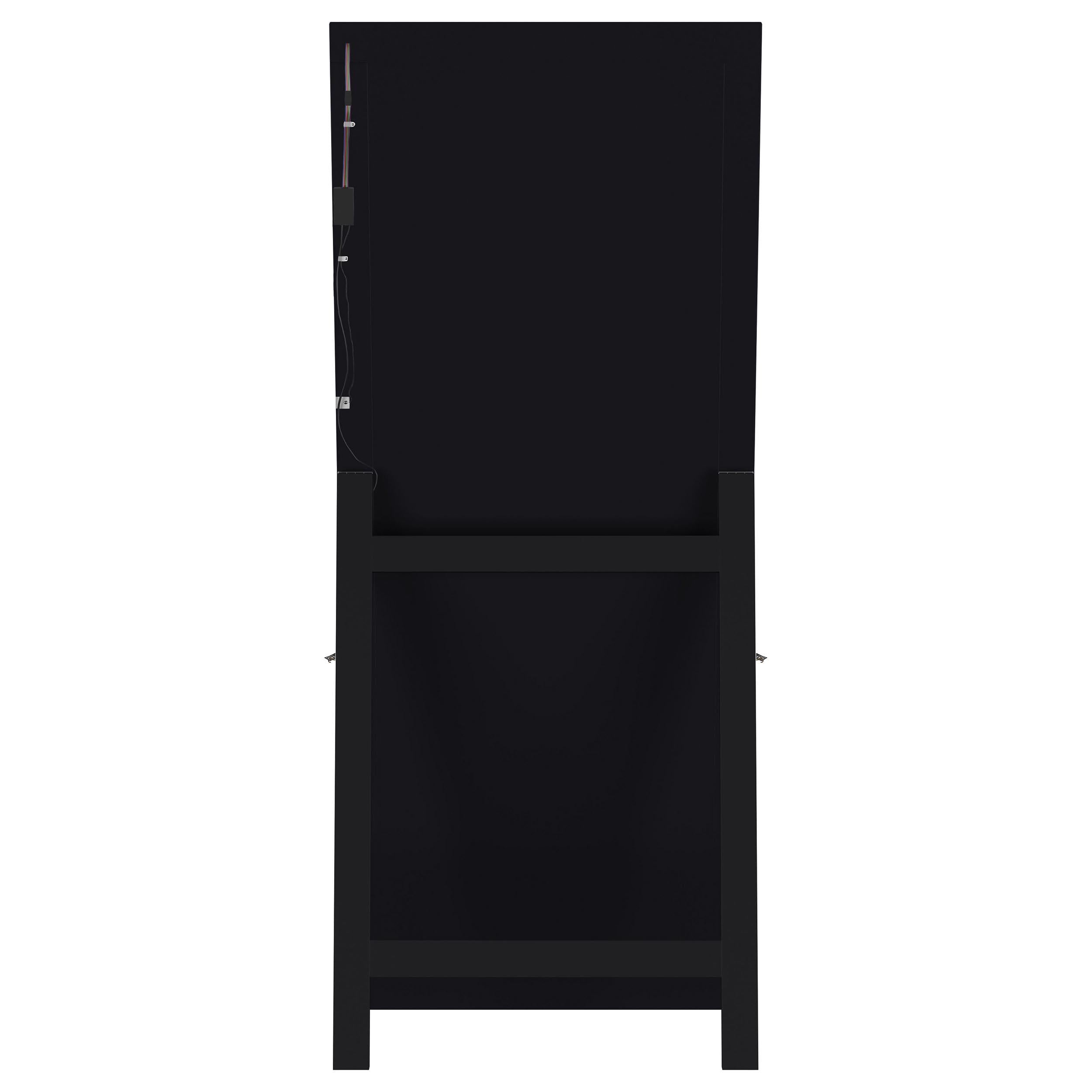 Windrose Full Length Floor Standing Tempered Mirror with LED Lighting Black - 960962