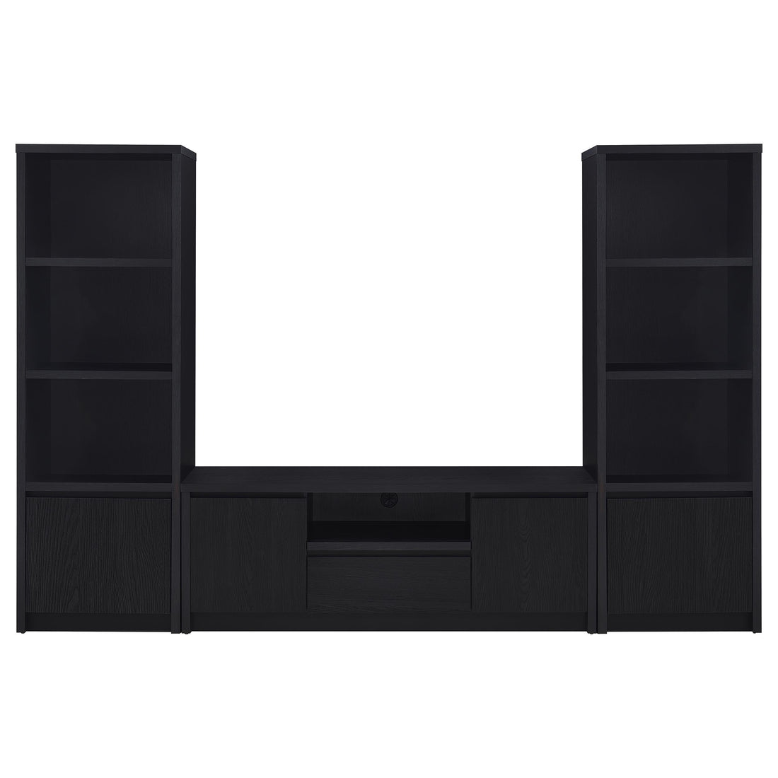 Winfield 3-piece Entertainment Center 60-inch TV Stand Black - 706222-SET