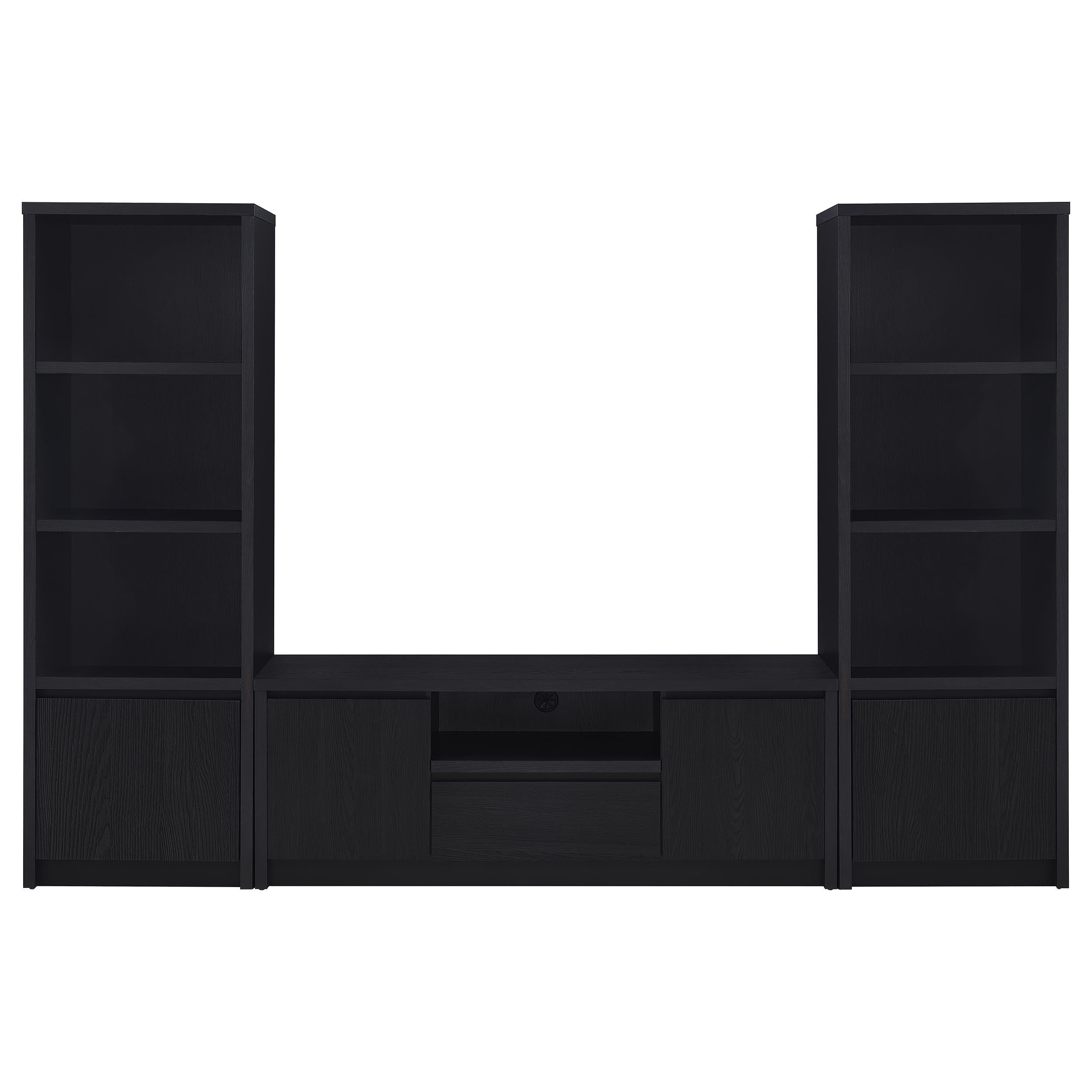 Winfield 3-piece Entertainment Center 60-inch TV Stand Black - 706222-SET