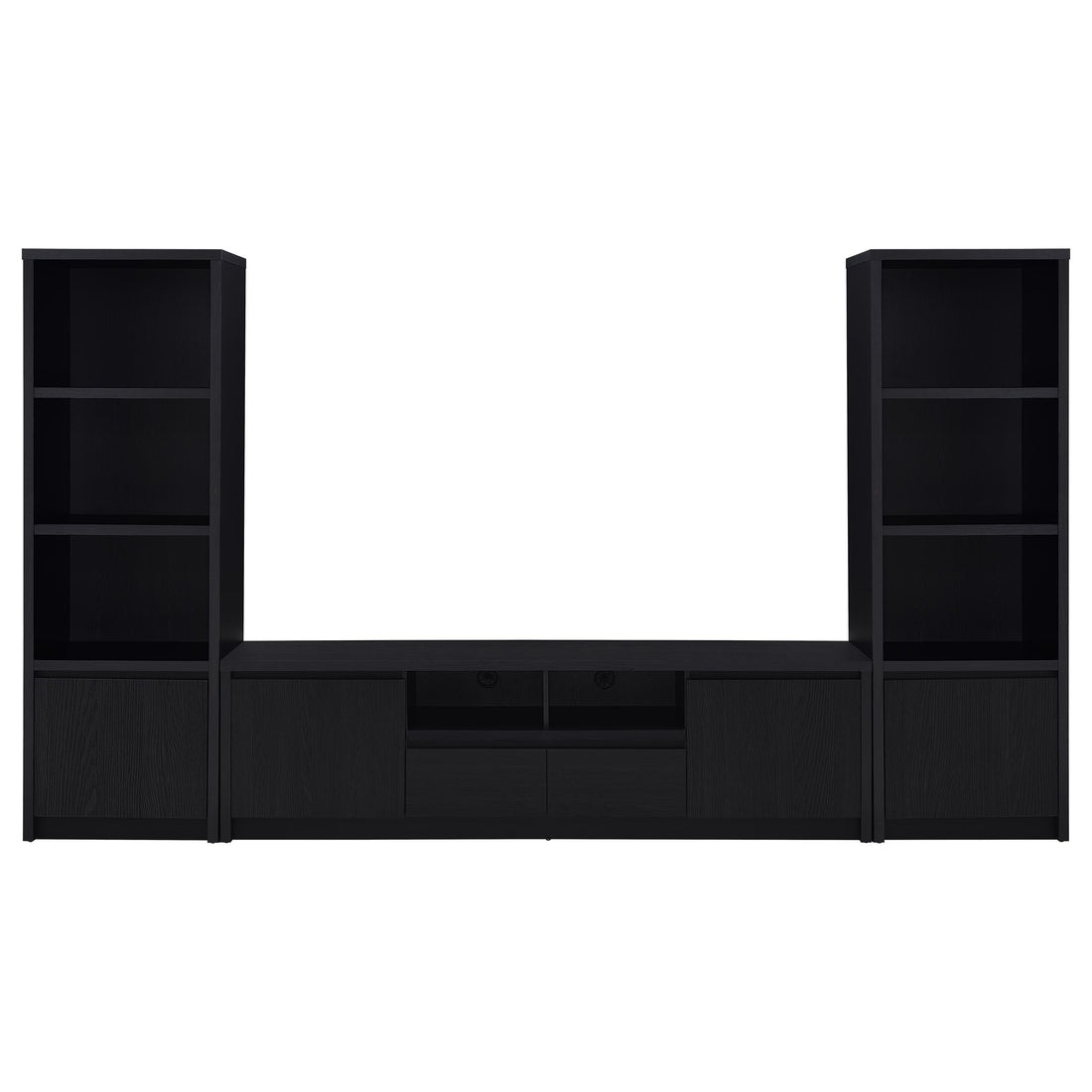 Winfield 3-piece Entertainment Center 78-inch TV Stand Black - 706223-SET