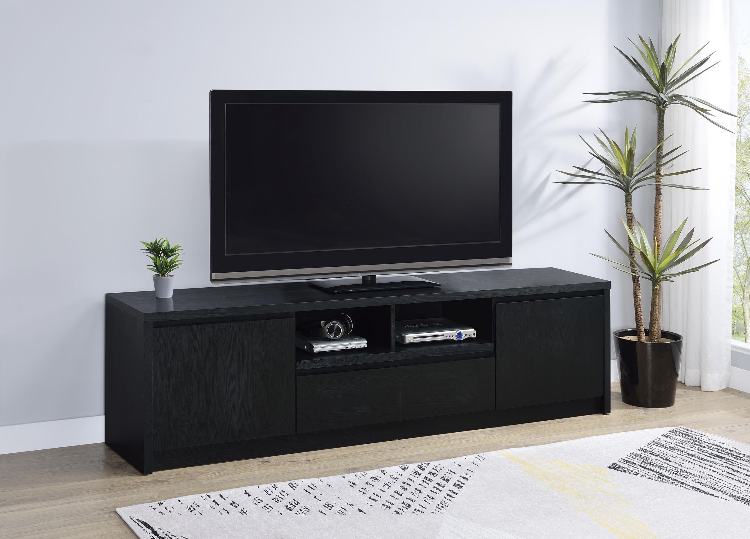 Winfield 78-inch 2-door TV Stand Media Console Black - 706223