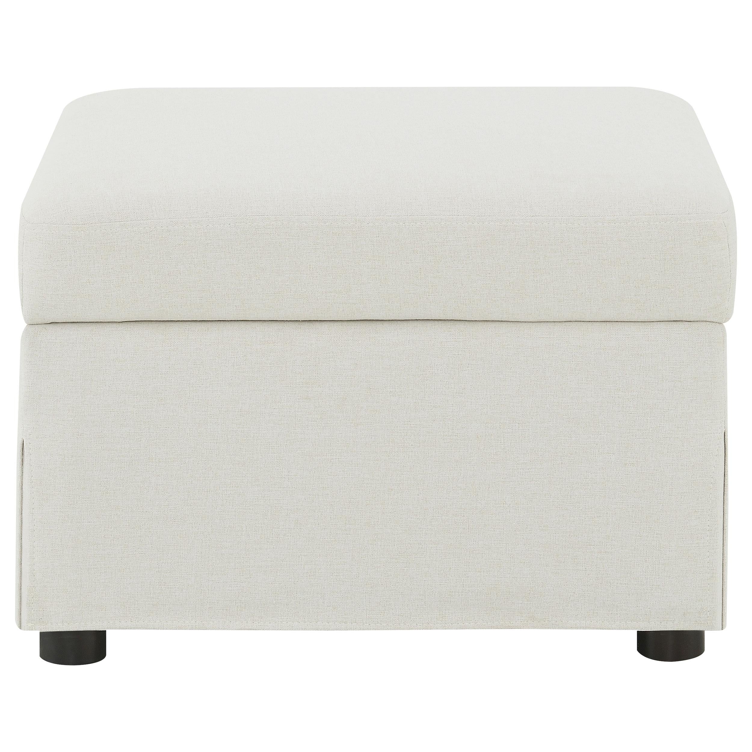 Winter Upholstered Hydraulic Lift Top Storage Ottoman Beige - 904134