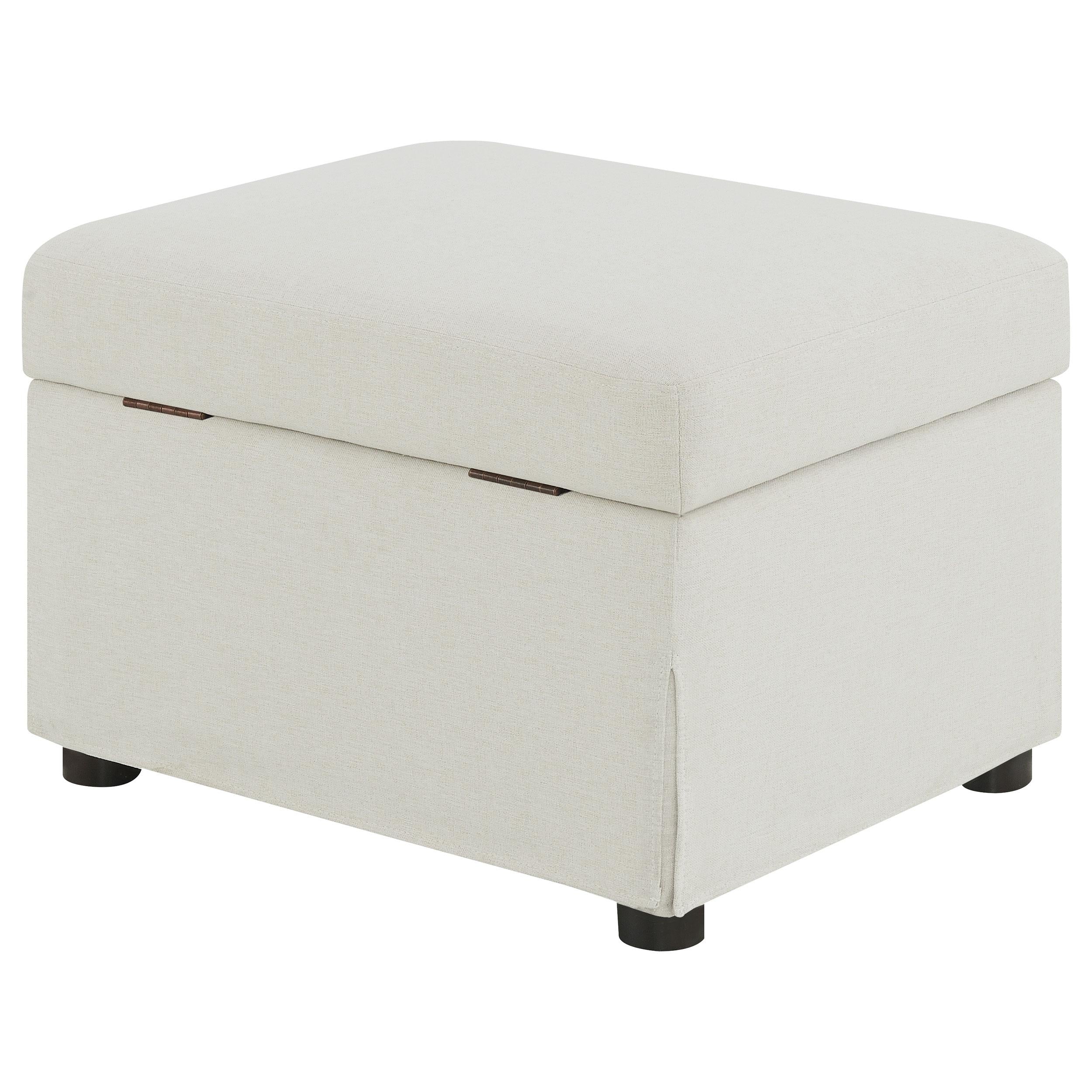 Winter Upholstered Hydraulic Lift Top Storage Ottoman Beige - 904134