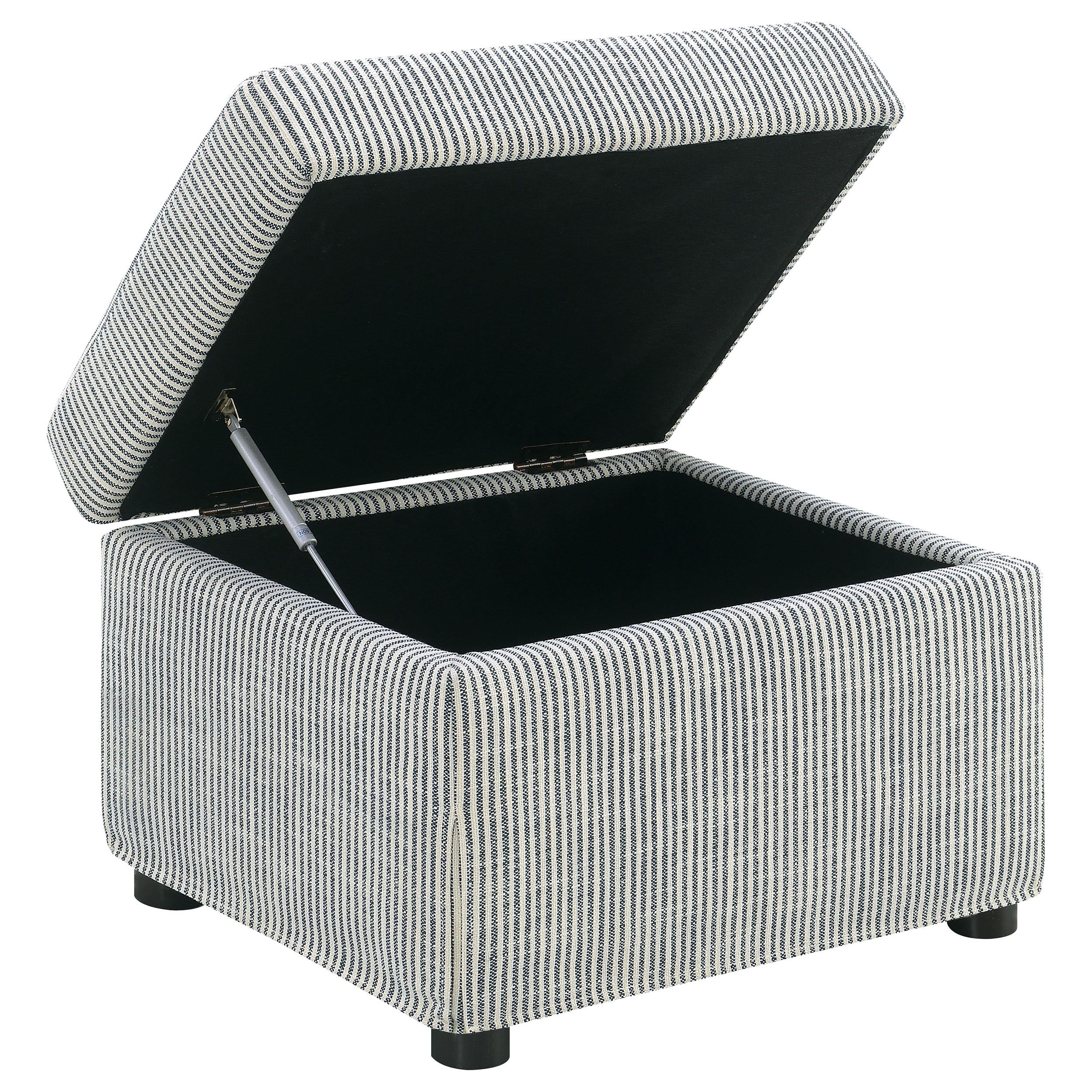 Winter Upholstered Hydraulic Lift Top Storage Ottoman Grey - 904138