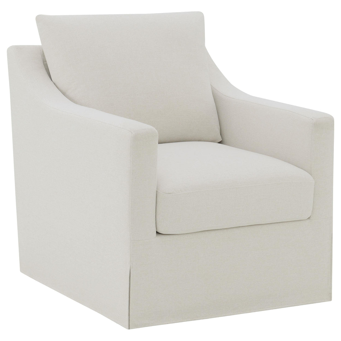 Winter Upholstered Sloped Arm Accent Swivel Chair Beige - 904133