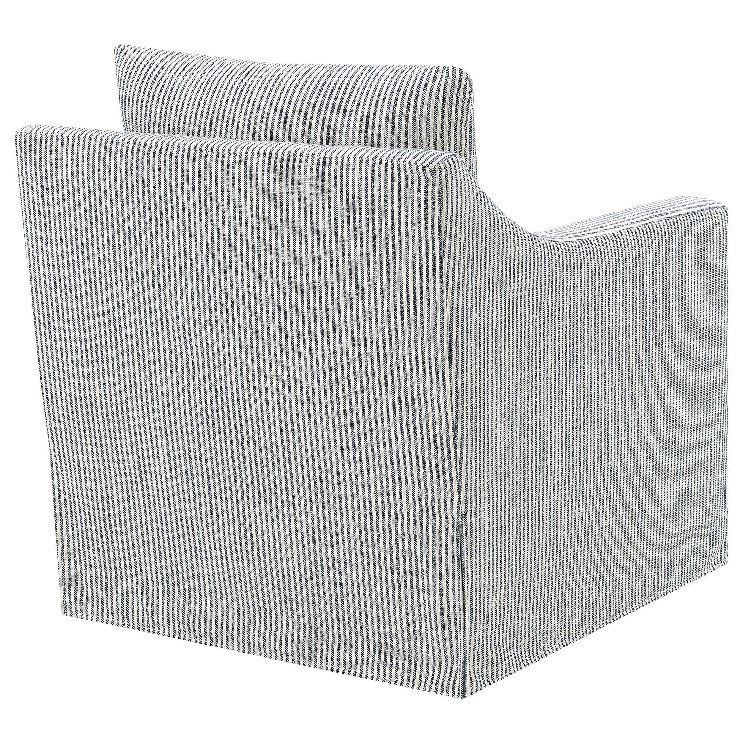 Winter Upholstered Sloped Arm Accent Swivel Chair Grey - 904137
